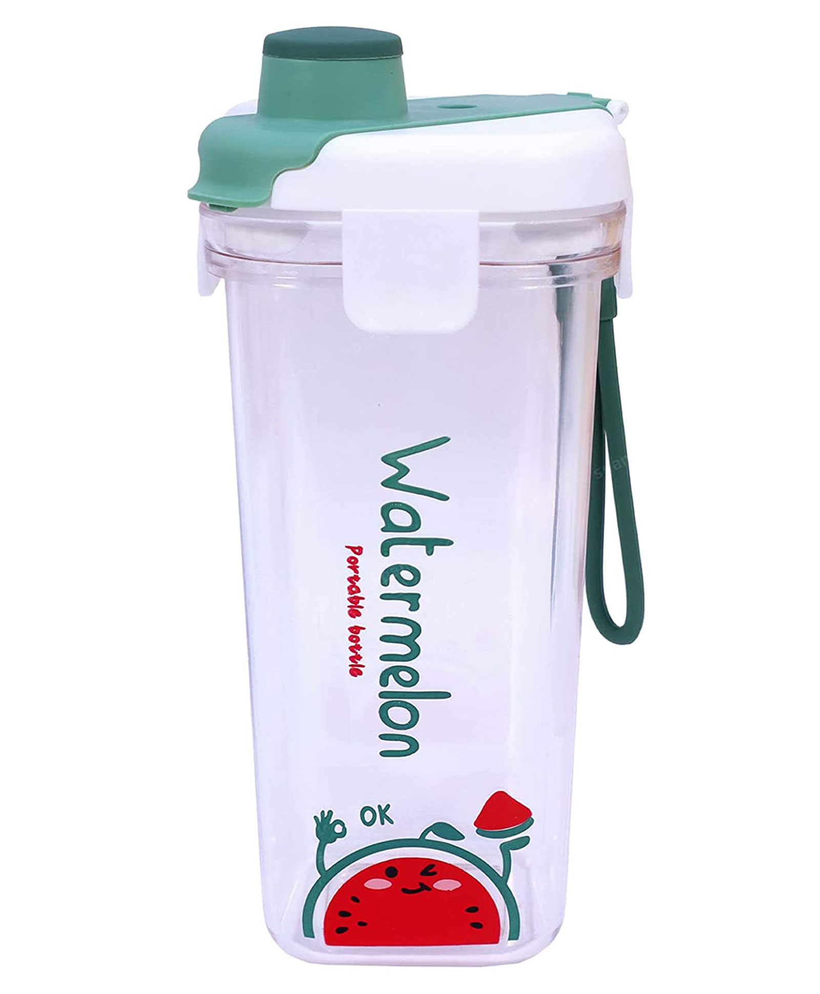 Spanker Tritan Cup Water Bottle Tumbler Spill Proof Lid Straw BPA Free for Kids School and Office Soft Handle Grip  Drinkware Green- 500 ml-image-46