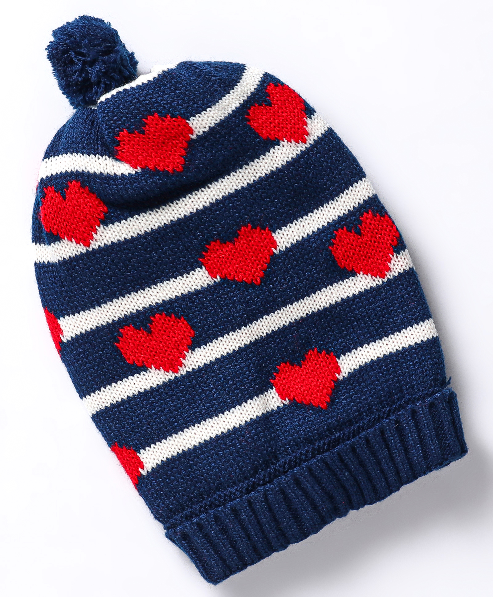 Babyhug Knit Heart Design Woollen Cap - Navy Blue-image-37