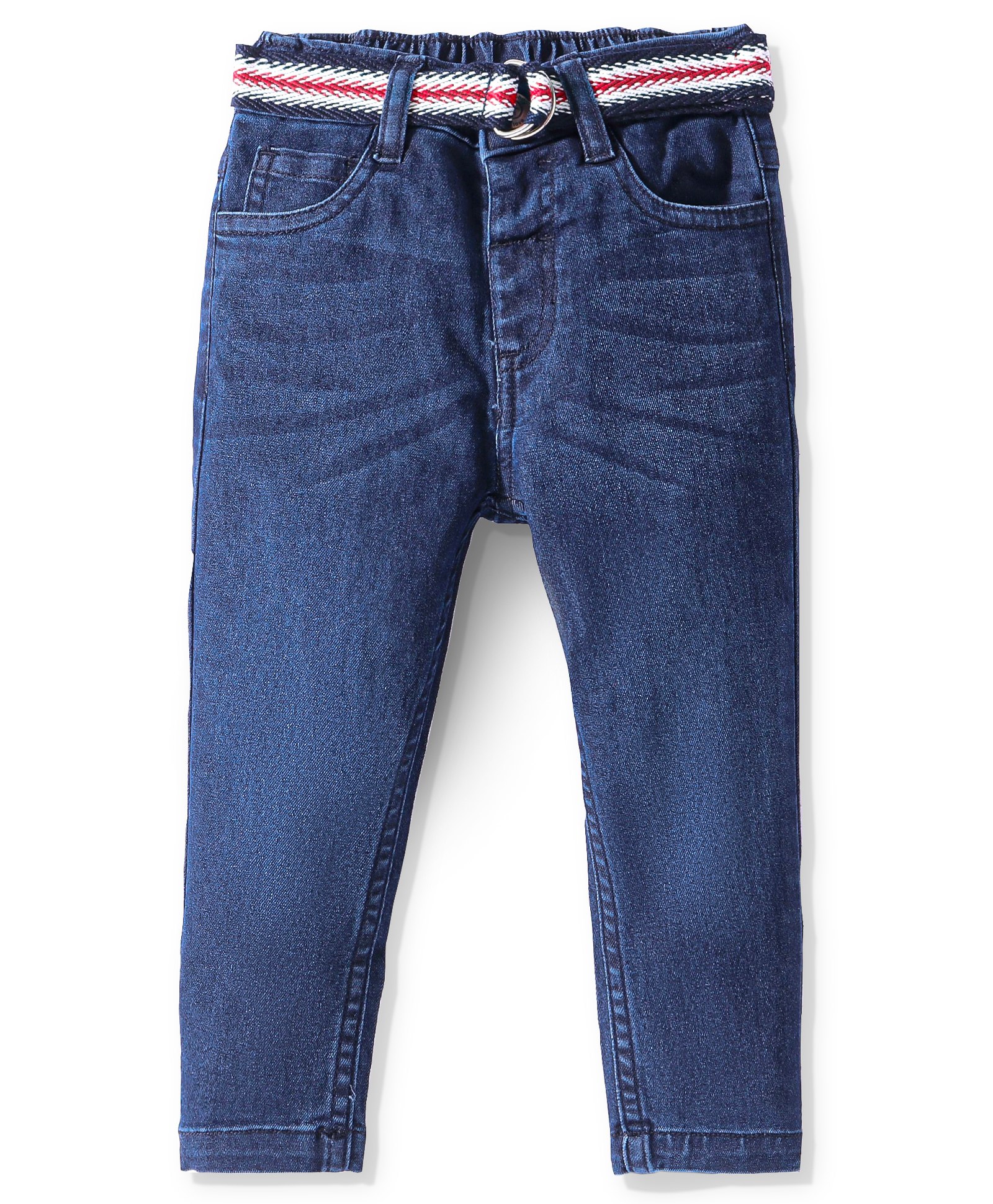 Babyhug Denim Washed Full Length  Jeans with Stretch- Blue-picture-20