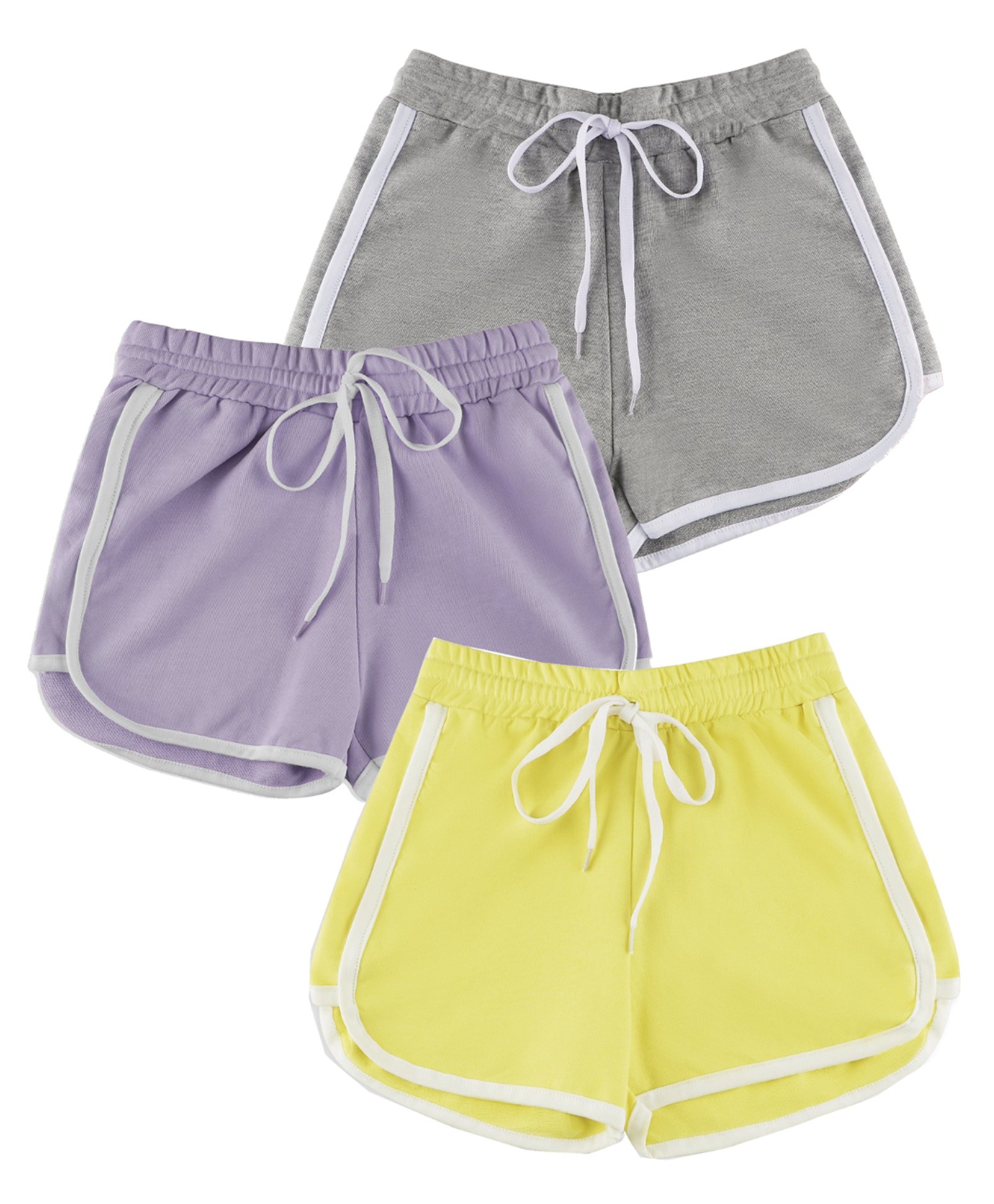Ninos Dreams Pack Of 3 Side Taped Shorts -Grey Mauve & Yellow-picture-19