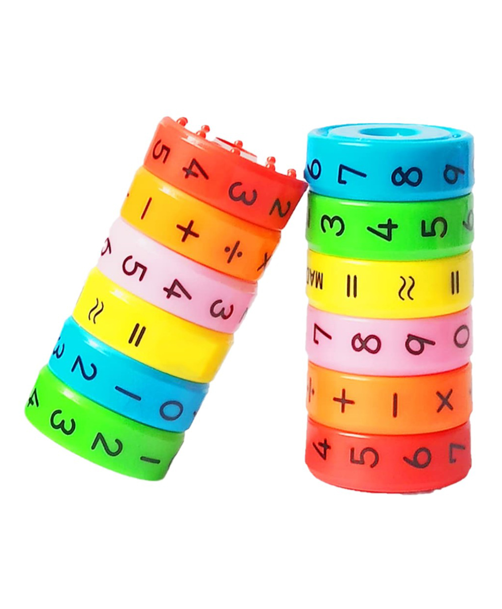 ADKD Magnetic Arithmetic Math Learning Toy with Cylinder Numbers and Symbol Toys Multicolor - Pack of 2 With 6 Blocks Each-picture-10