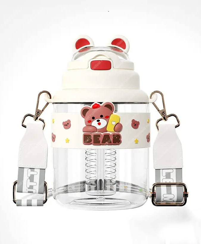 FunBlast Dinosaur themed Cute Water Bottle with Sipper White  1100 ml-image-29