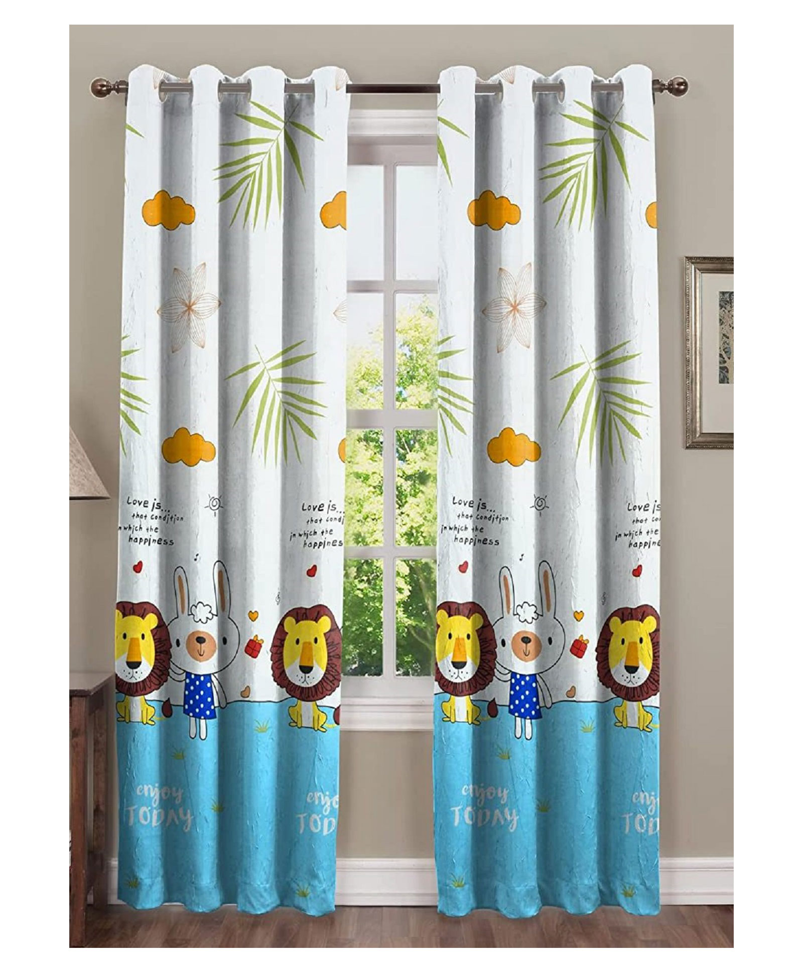 RRC Microfiber Cotton Curtains for Door Bedroom Living Room Set of 2 Curtains - White-image-25