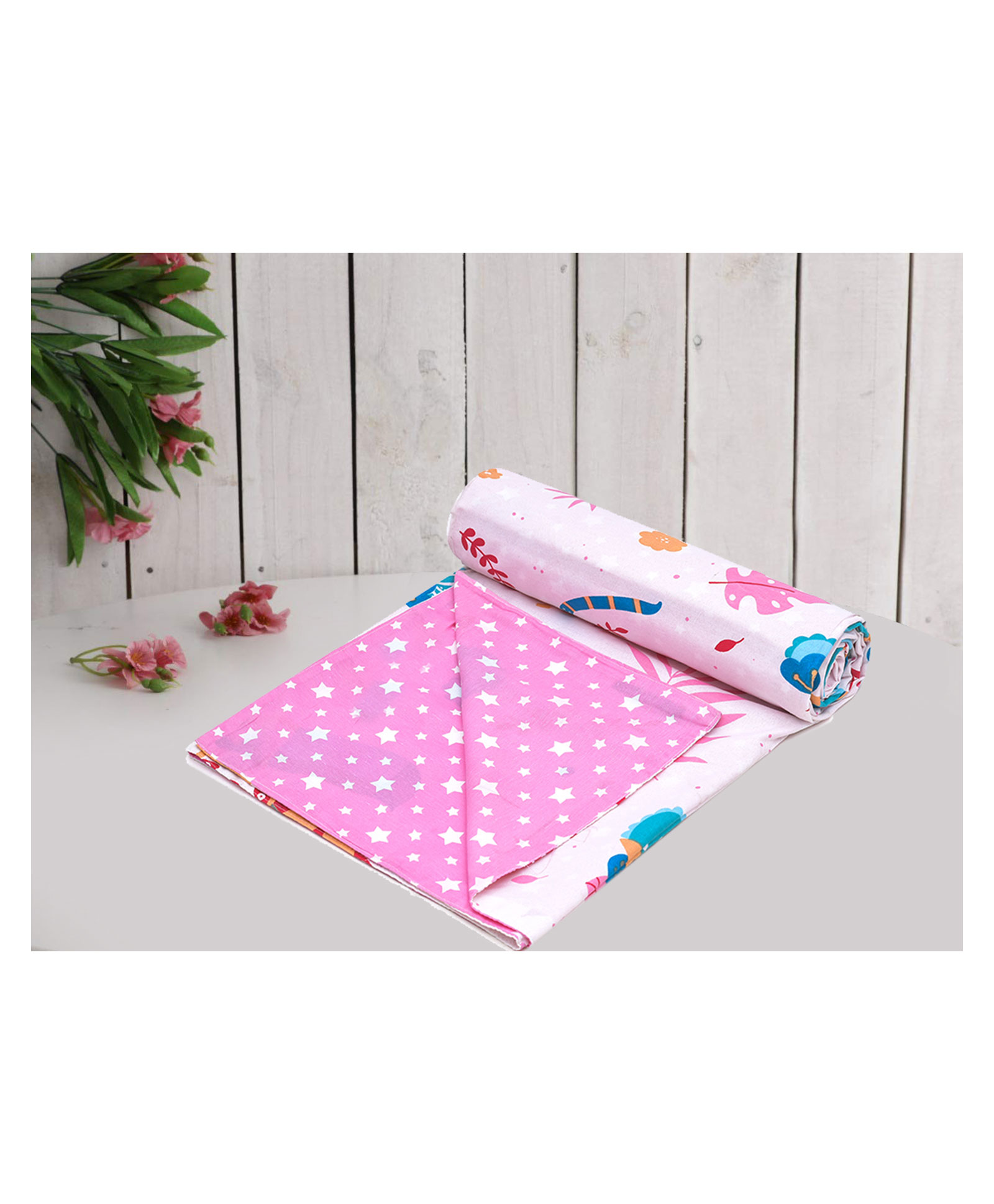 RRC Super Soft Reversible 3 Layer Cotton Baby Dohar Ultimate Swaddle for Baby Boys and Girls- Pink-image-11