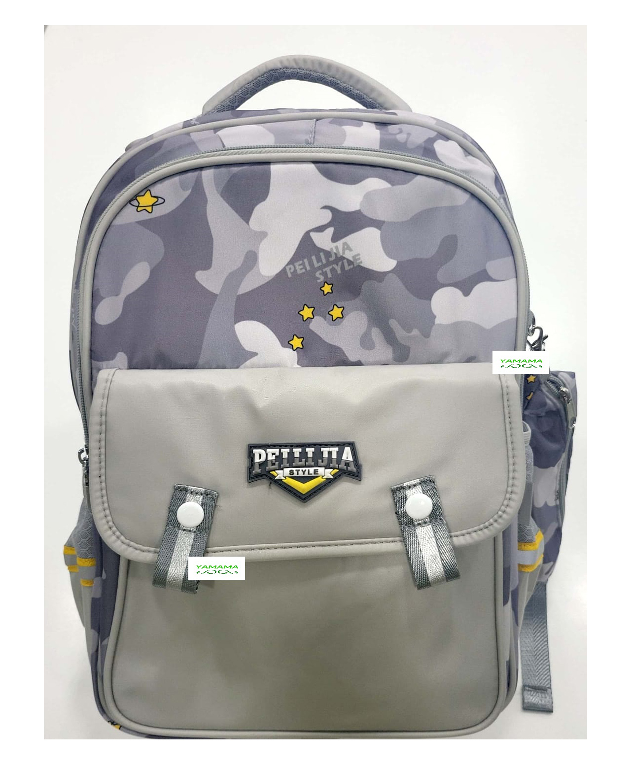Yamama Attractive Design High Quality Durable Fabric Casual Multipurpose Backpack for School and College Grey - Height 16 Inches-image-36
