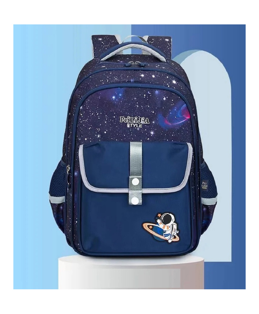 YAMAMA Space Design High Quality Durable Fabric Casual Multipurpose Backpack Blue- Height 16 Inches-image-7