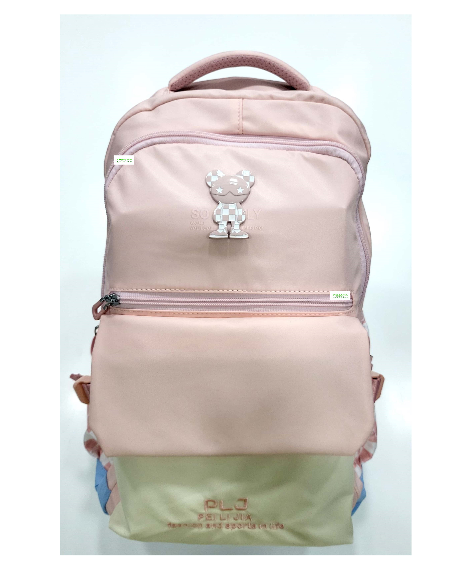 YAMAMA High Quality Durable Fabric Casual Multipurpose Backpack for School Pink - Height 18 Inches-image-5