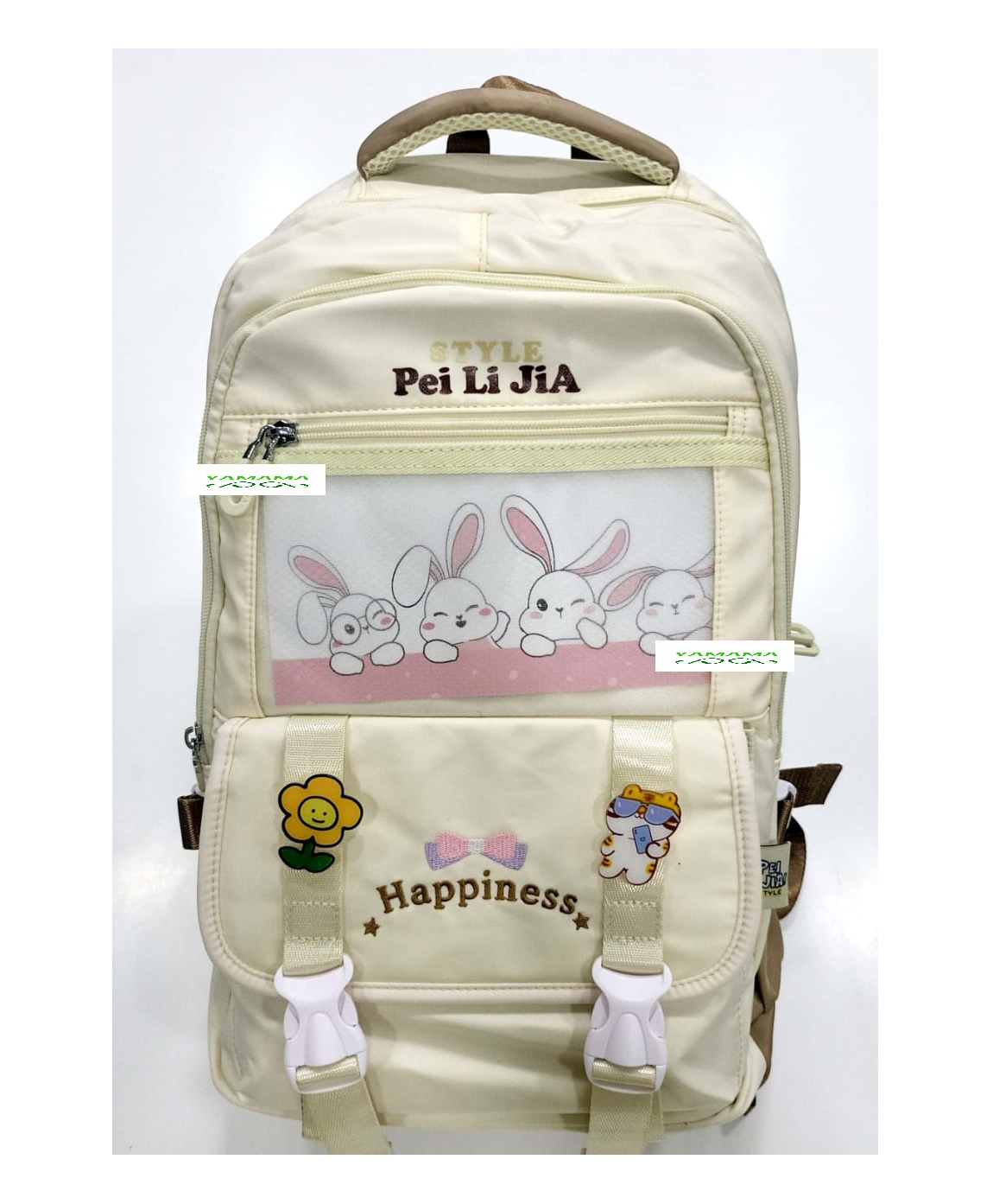 YAMAMA Spacious Design High Quality Durable Fabric Casual Multipurpose Backpack for School Brown- Height 18 Inches-image-3