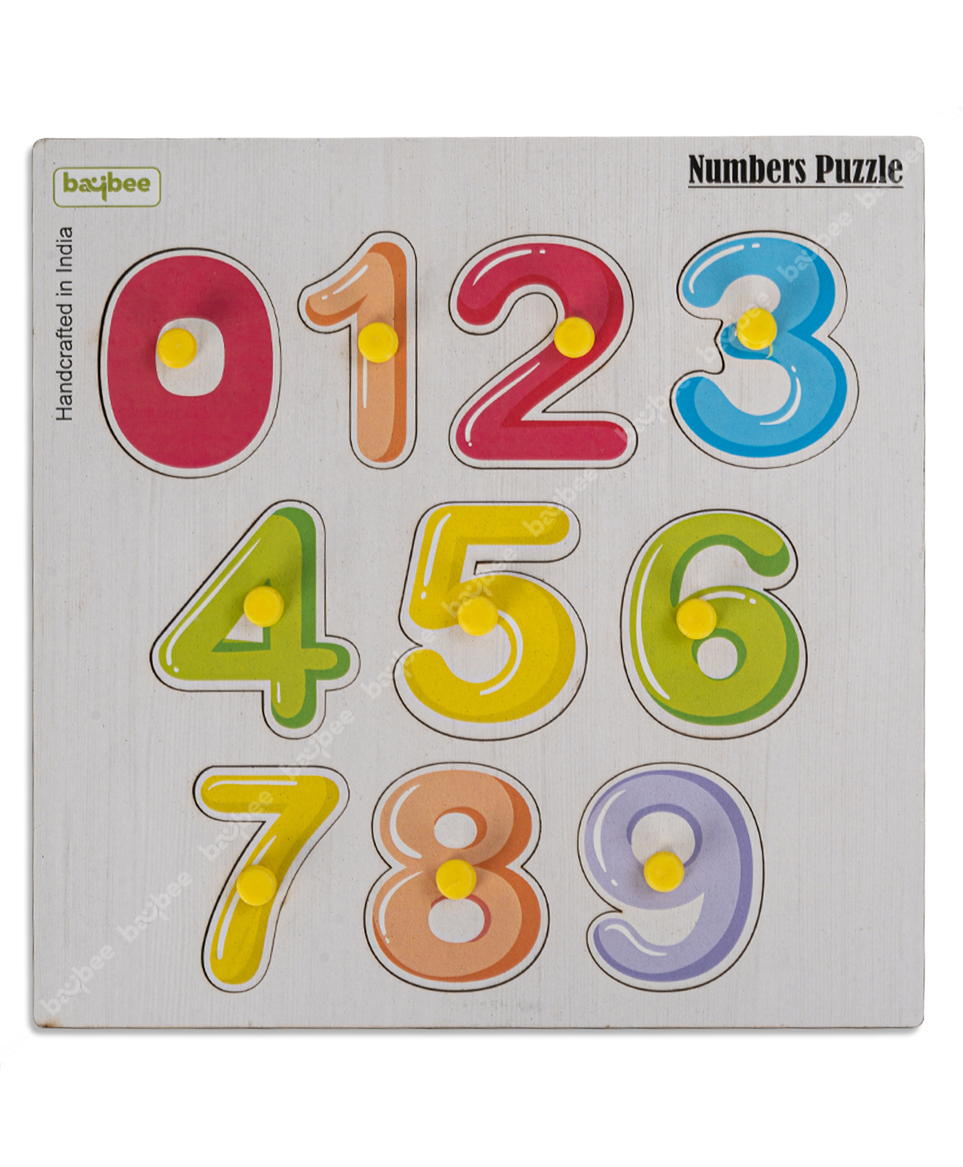 Baybee Wooden Numbers Knob and Peg Board Puzzle  Pre School Learning and Educational Toys for Kids Multicolour -  10 Pieces-picture-26
