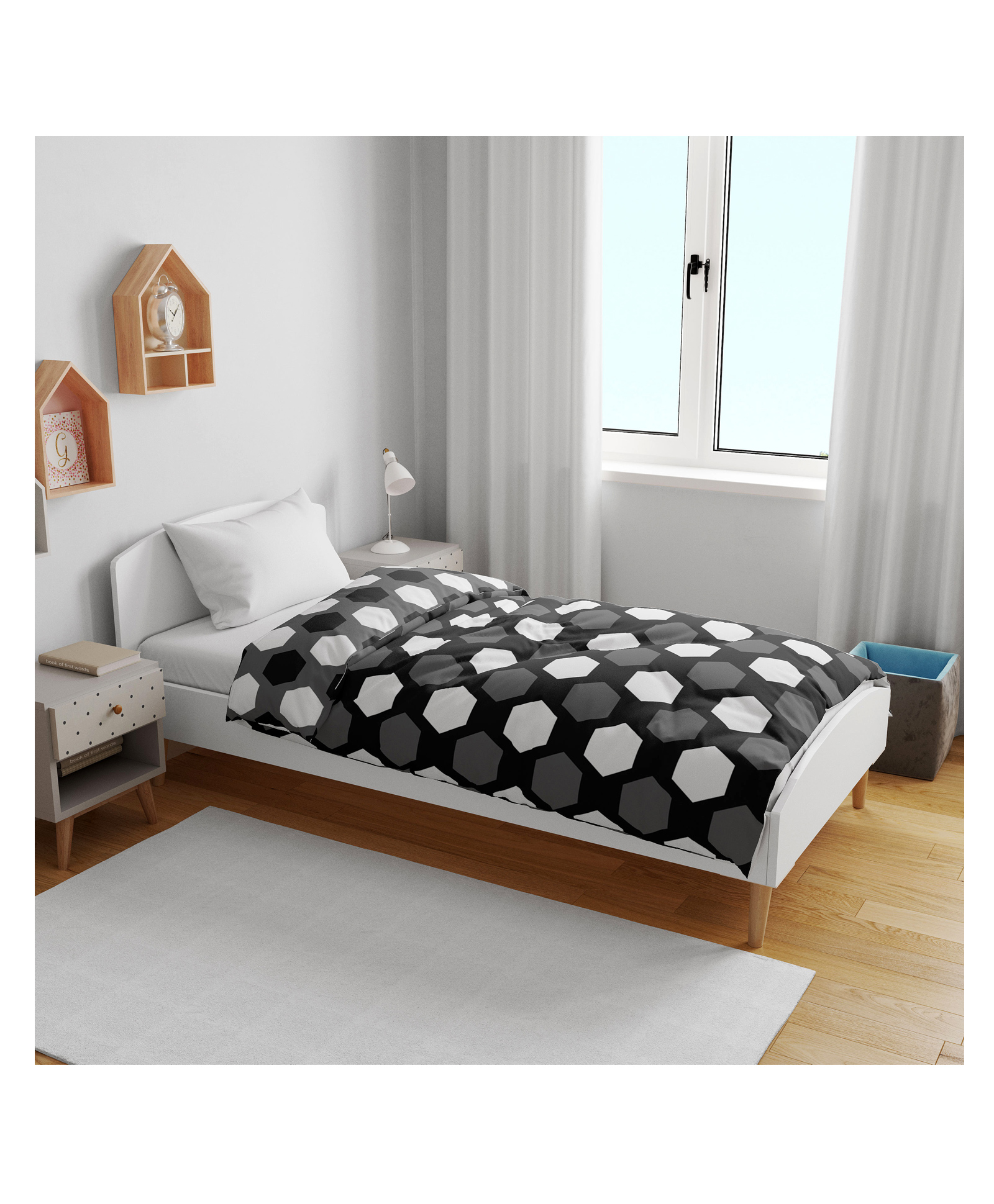 Divine Casa Micro Dohar Blanket For Toddler Upto 4 Years - Black & Grey-picture-24