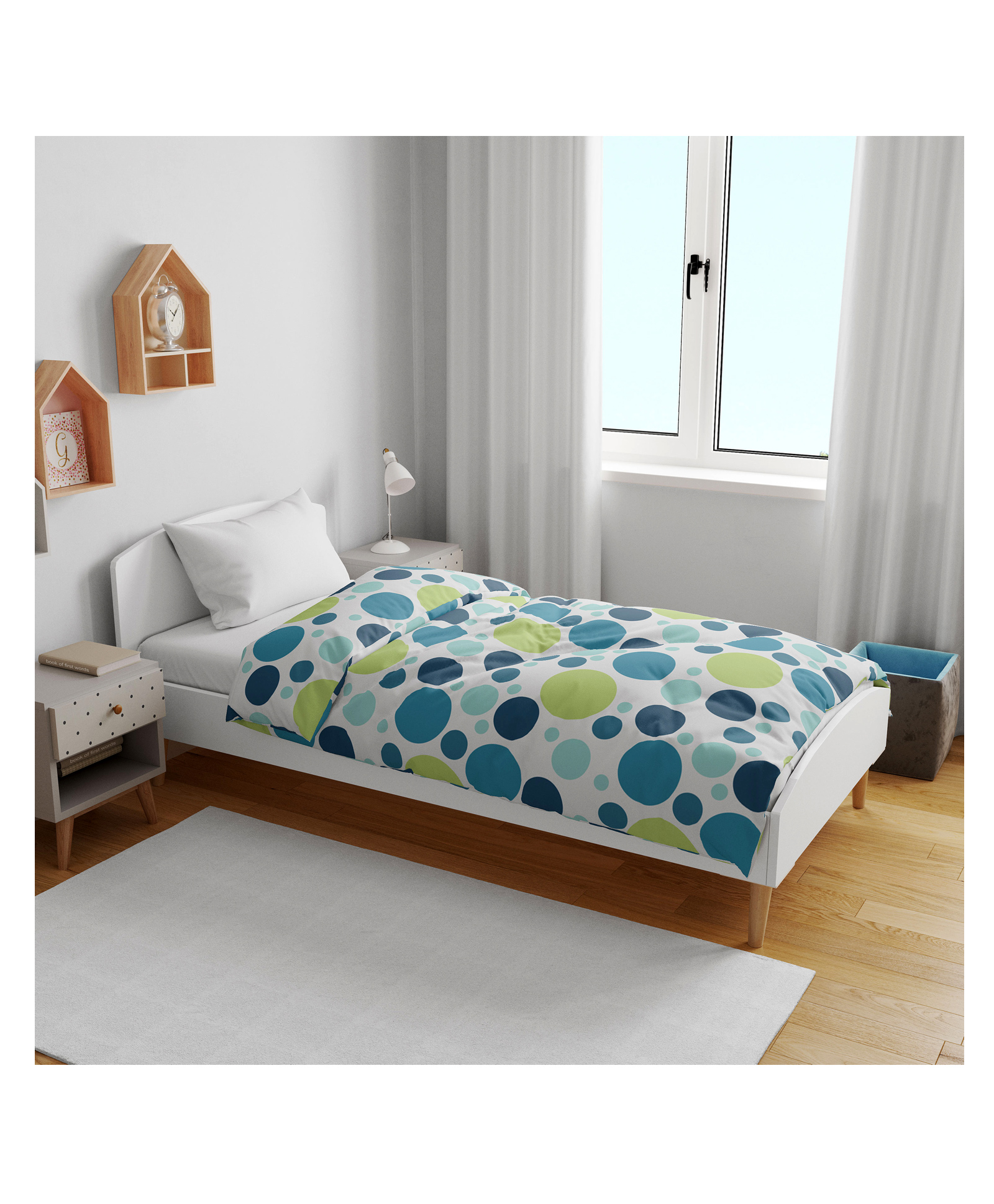 Divine Casa Micro Polyester Comforter Blanket For Toddler Upto 4 Years - Blue Green-image-12