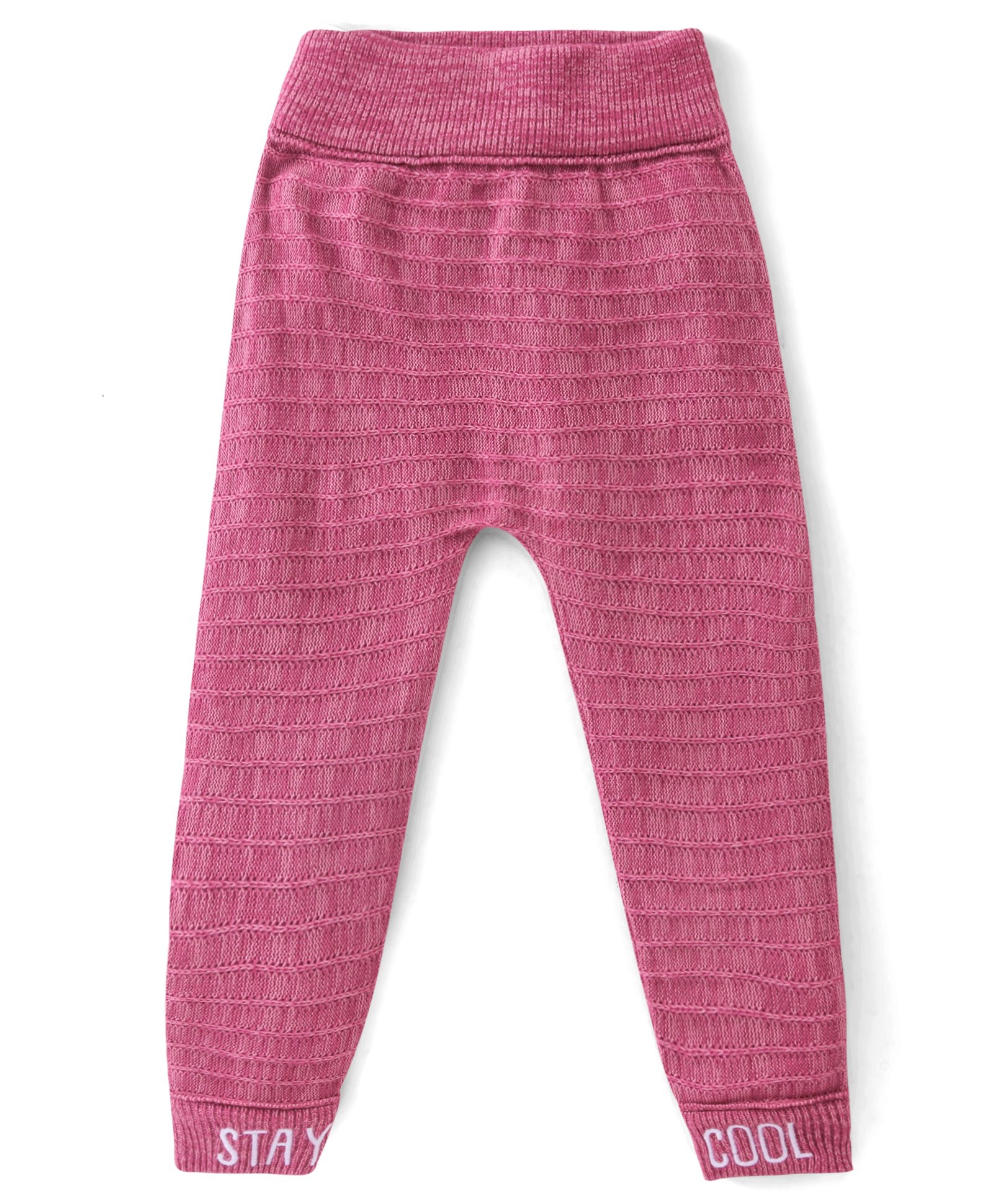 Babyhug Acrylic Fleece and Woollen Full Length Pant Striped - Pink-image-35
