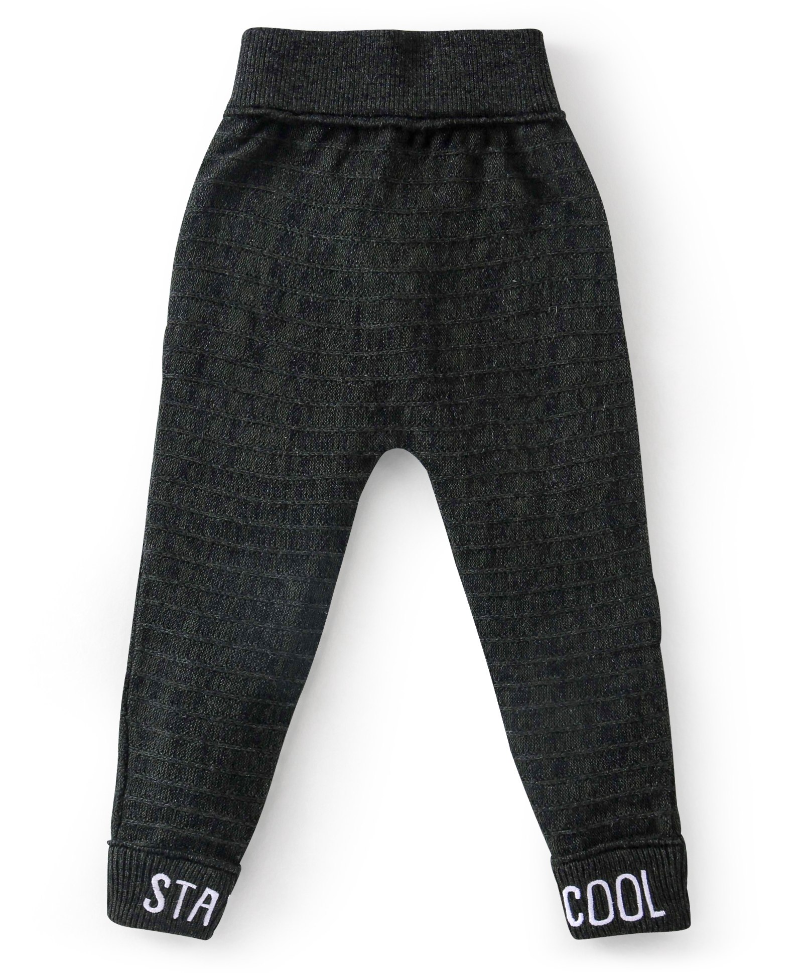 Babyhug Cotton Fleece Full Length Fleece & Woollen Pant With Text Embroidery - Black-picture-27