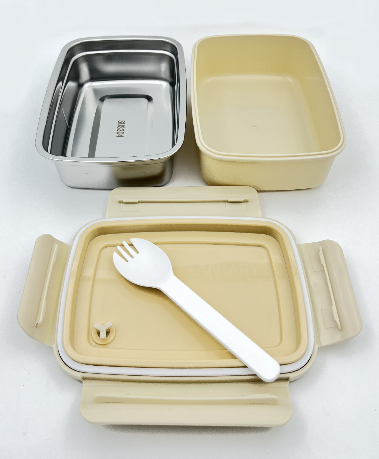 SANJARY Insulated SS Lunch Box BPA Free Wood Like Finish Leakproof Lid - Beige-picture-28