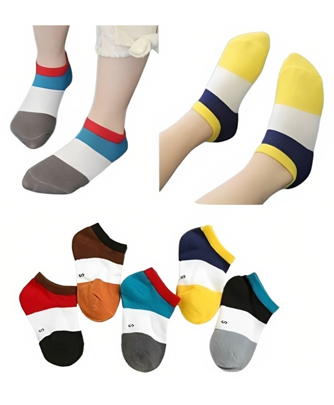 MOMISY Ankle Length Tube Socks Pack of 5 - Multicolor-image-2