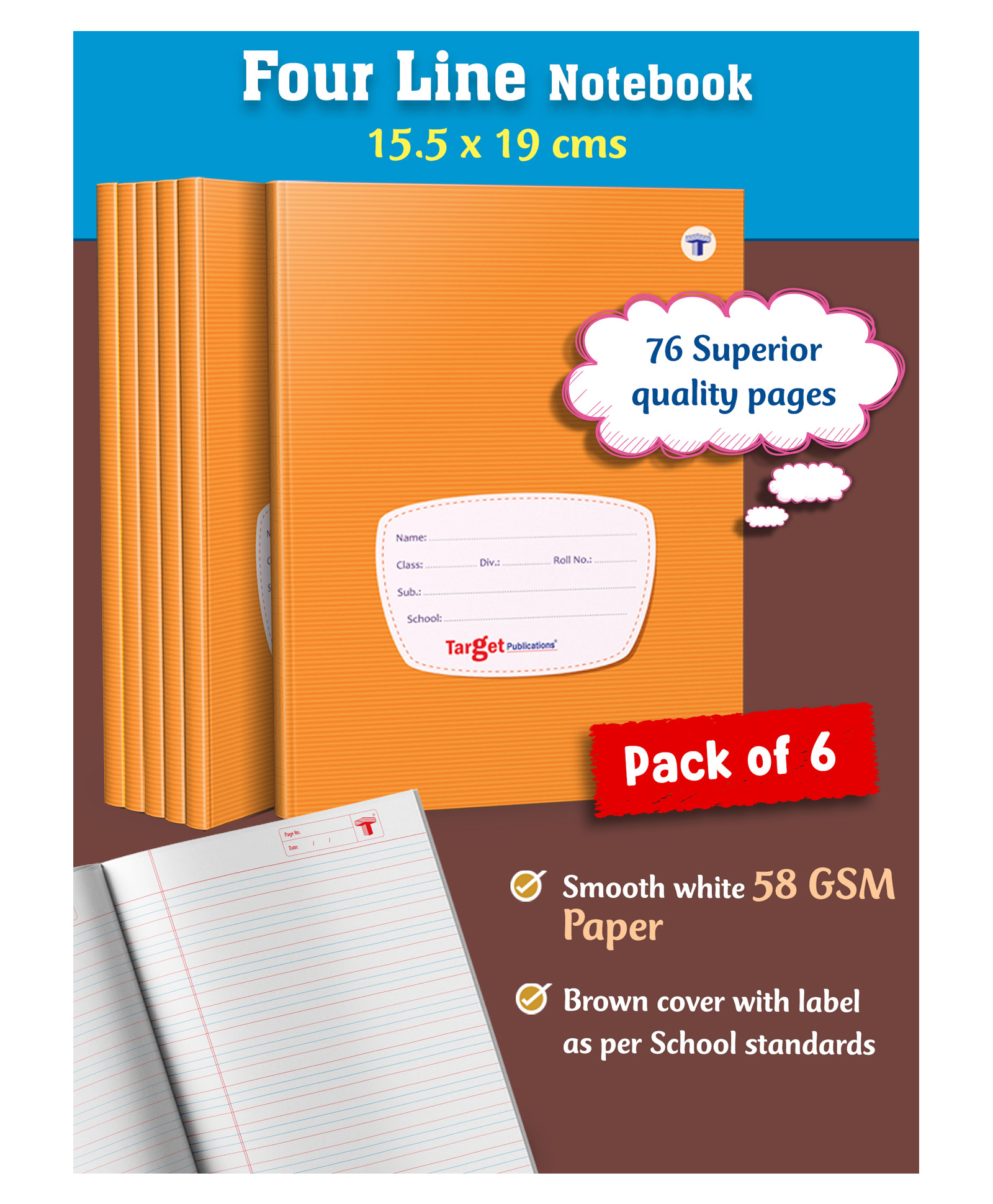 Target Publications Four Line Set of 6 Books - 76 Pages Each-image-32