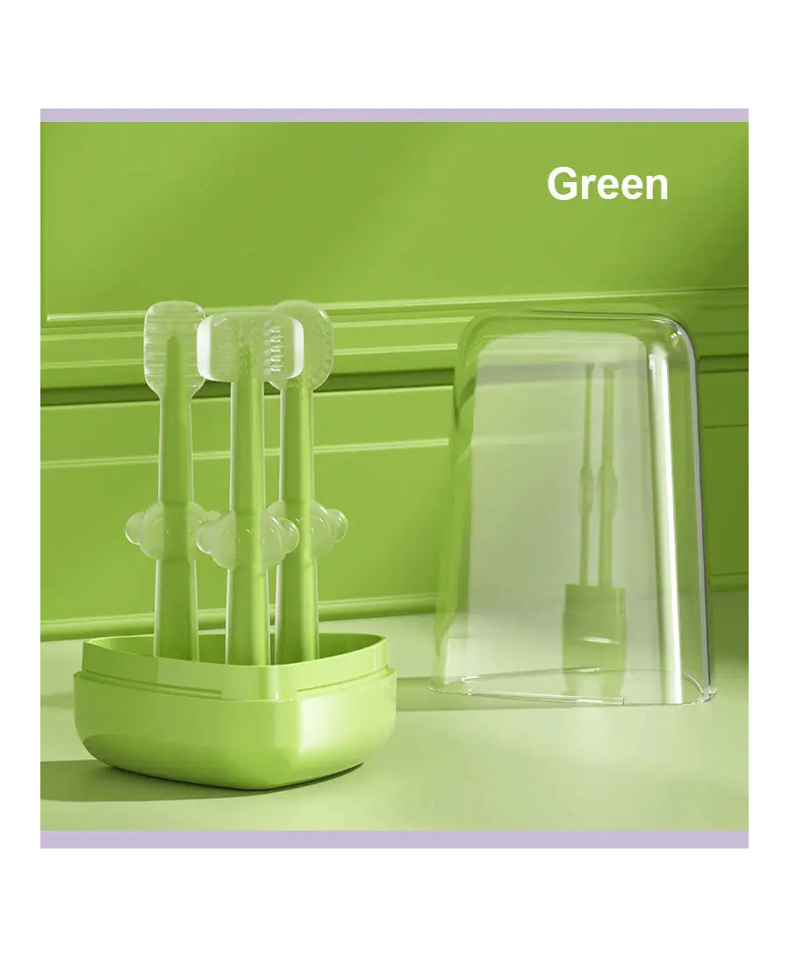 THE LITTLE LOOKERS Baby Toothbrush 3 in 1 Set - Green-picture-14