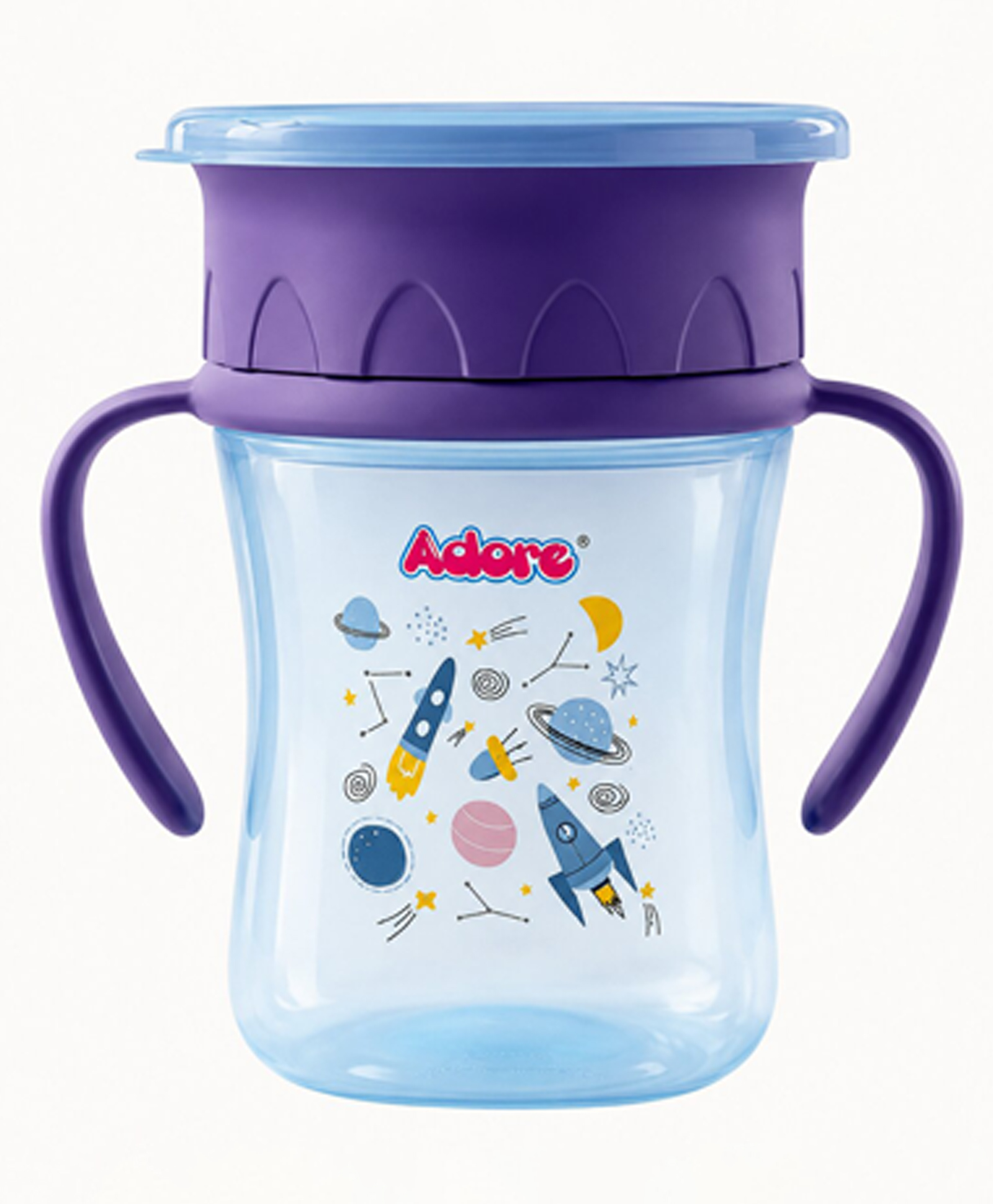 Adore Advanced Magic 360 Degree Spill Proof Sipper Cup with Handle & Dust Free Cap Sip From Any Side Blue- 240 ml-image-26
