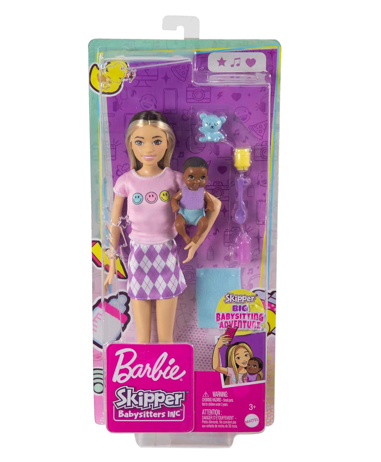 Barbie Skipper Babysitters Doll (Two-Tone Hair) with Baby Figure and 5 Accessories Play Set Multicolor - Height  26 cm-picture-18