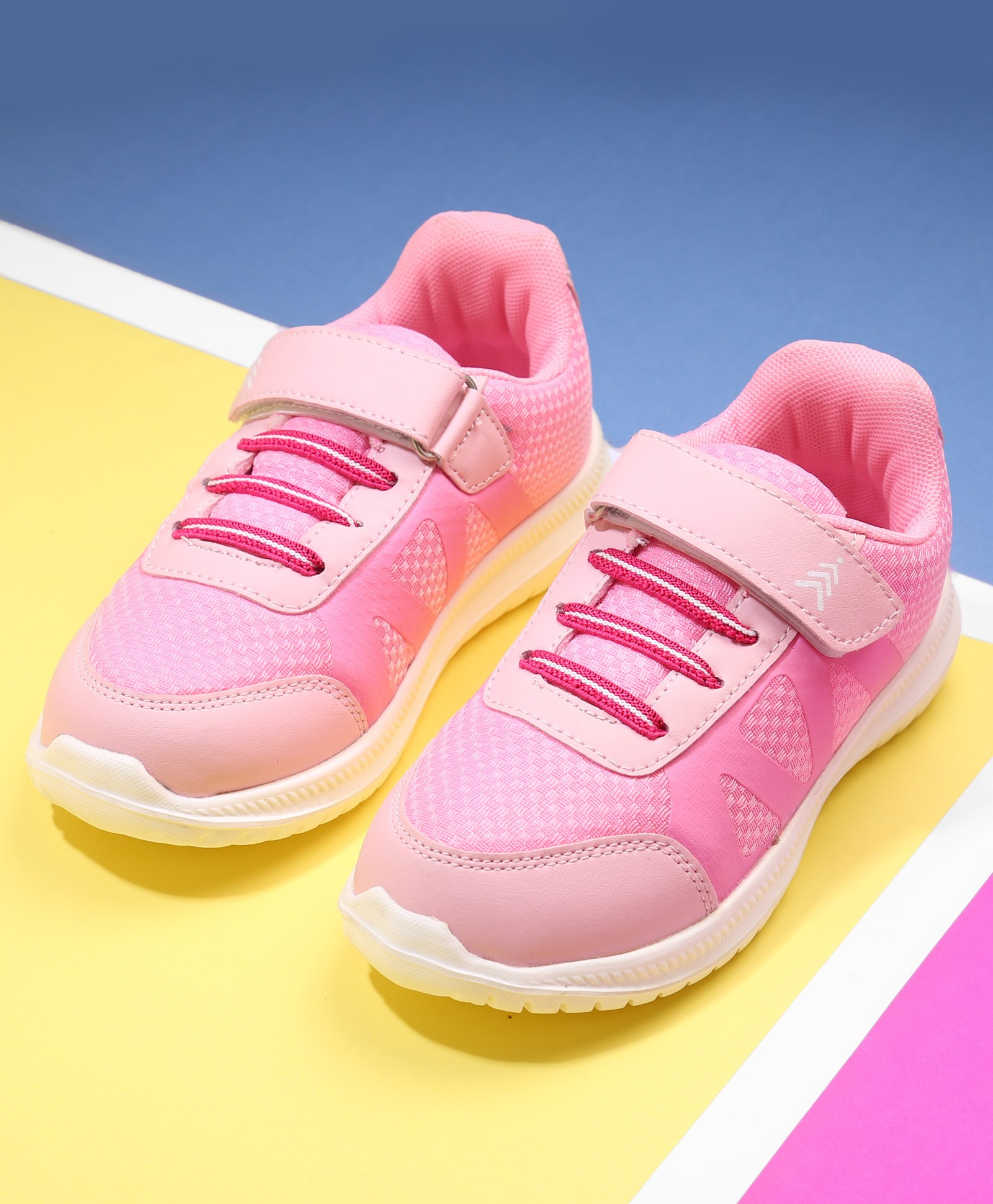 Pine Kids Textured Velcro Closure Sneakers - Pink-image-36