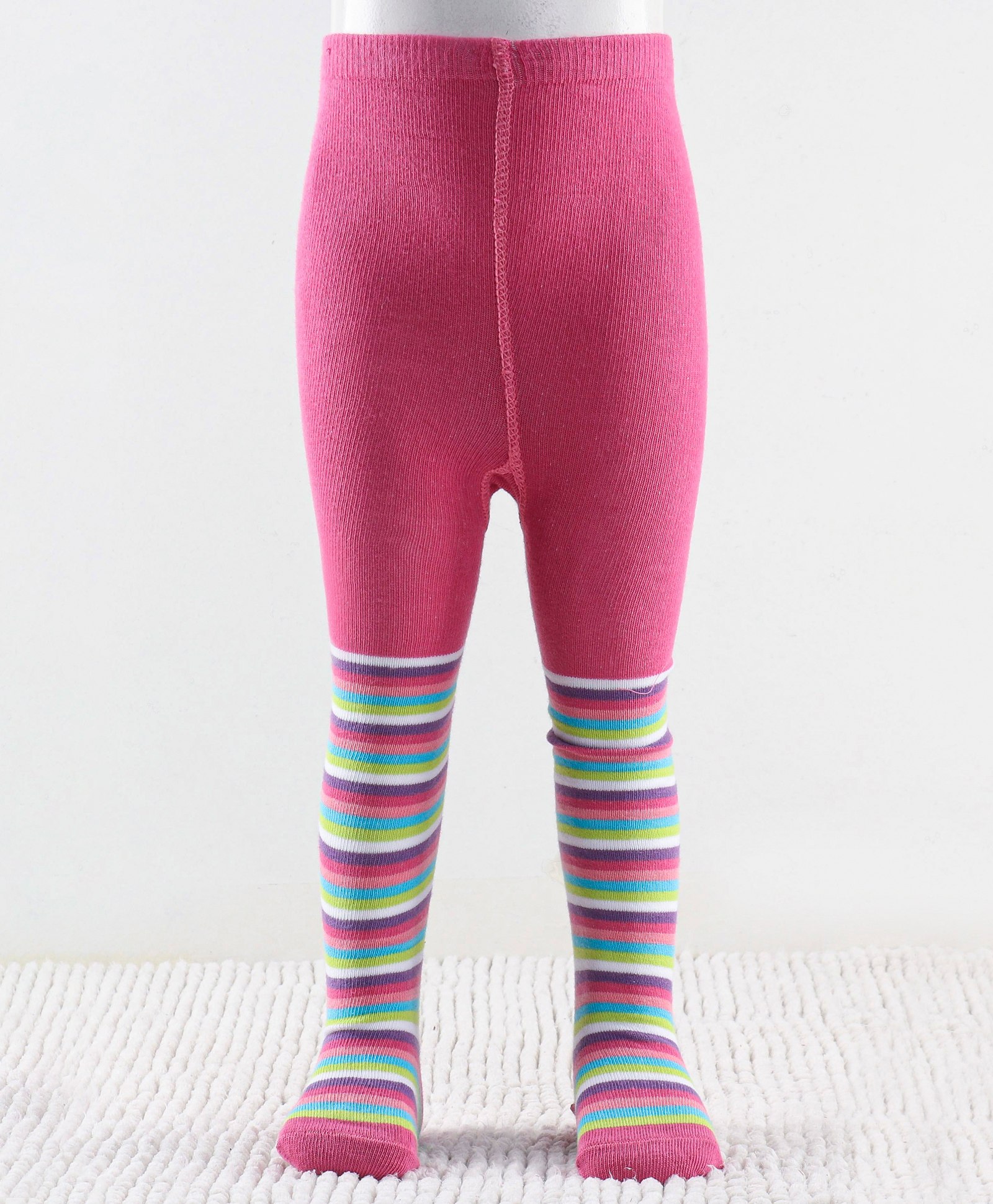 cute walk by babyhug Cutewalk by Babyhug Non Terry Footed Anti Bacterial Striped  Tights  -Pink-picture-20