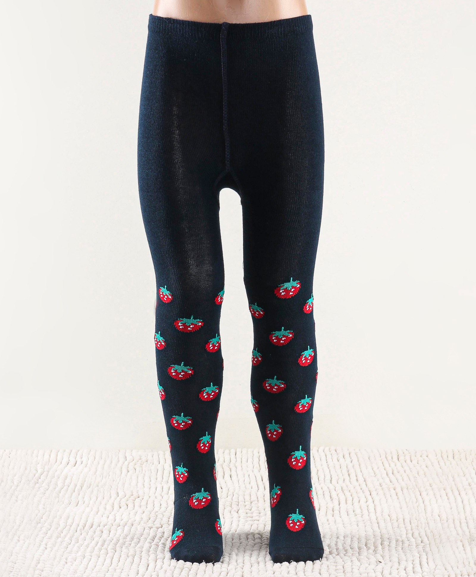 cute walk by babyhug Cutewalk by Babyhug Non Terry Footed Anti-Bacterial Strawberry  Design Tights  - Navy Blue-picture-13
