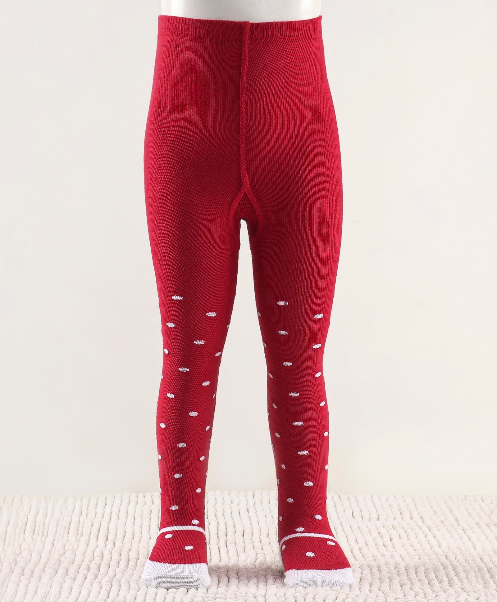 cute walk by babyhug Cutewalk by Babyhug Non Terry Footed Anti Bacterial Polka Dot Design Tights- Red-picture-27