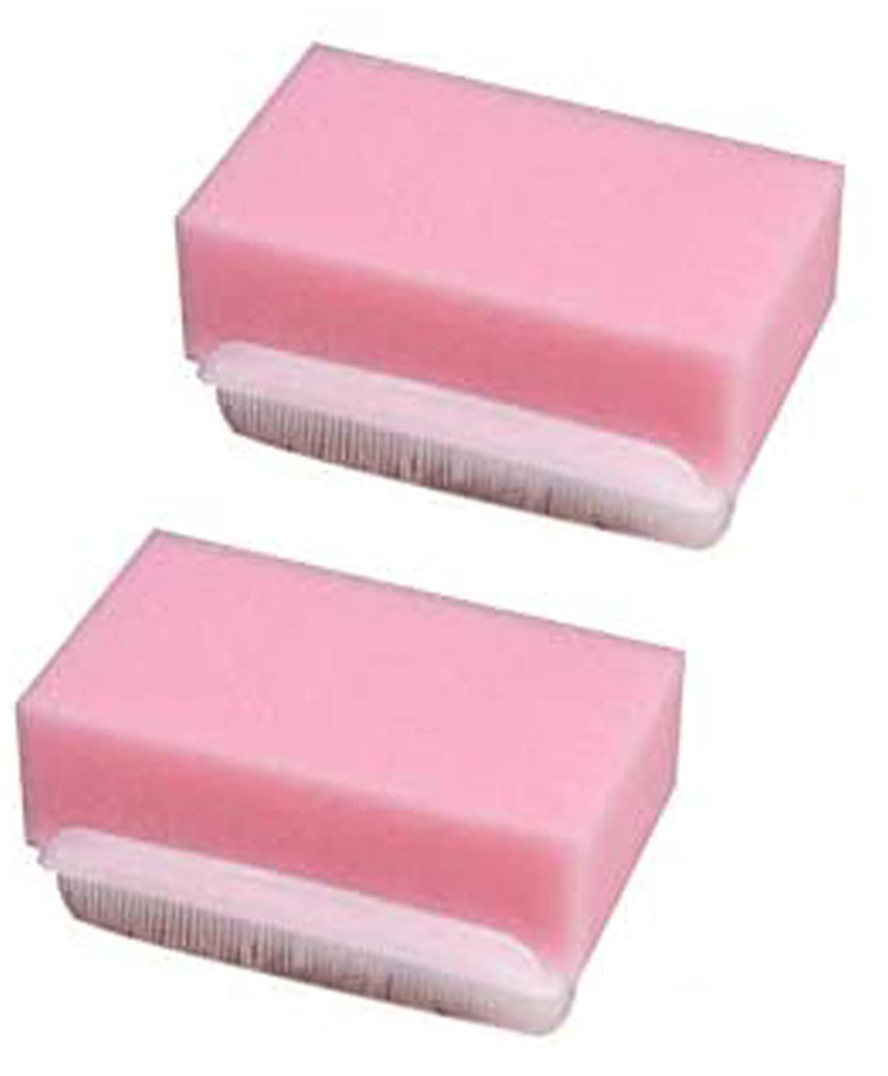 Safe-O-Kid Baby Bathing Soft Foam Sponge Sensory Scrubber with Bristle Brush Pack of 2 - Pink-picture-16
