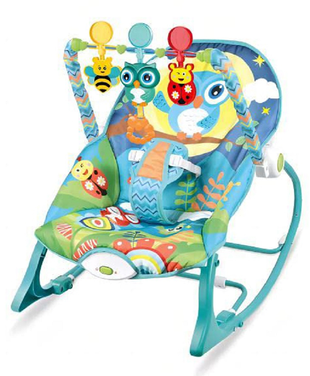 Safe-O-Kid Baby Recliner Rocker Chair with Battery Safety Belt Toy Bar Music-Blue-picture-29