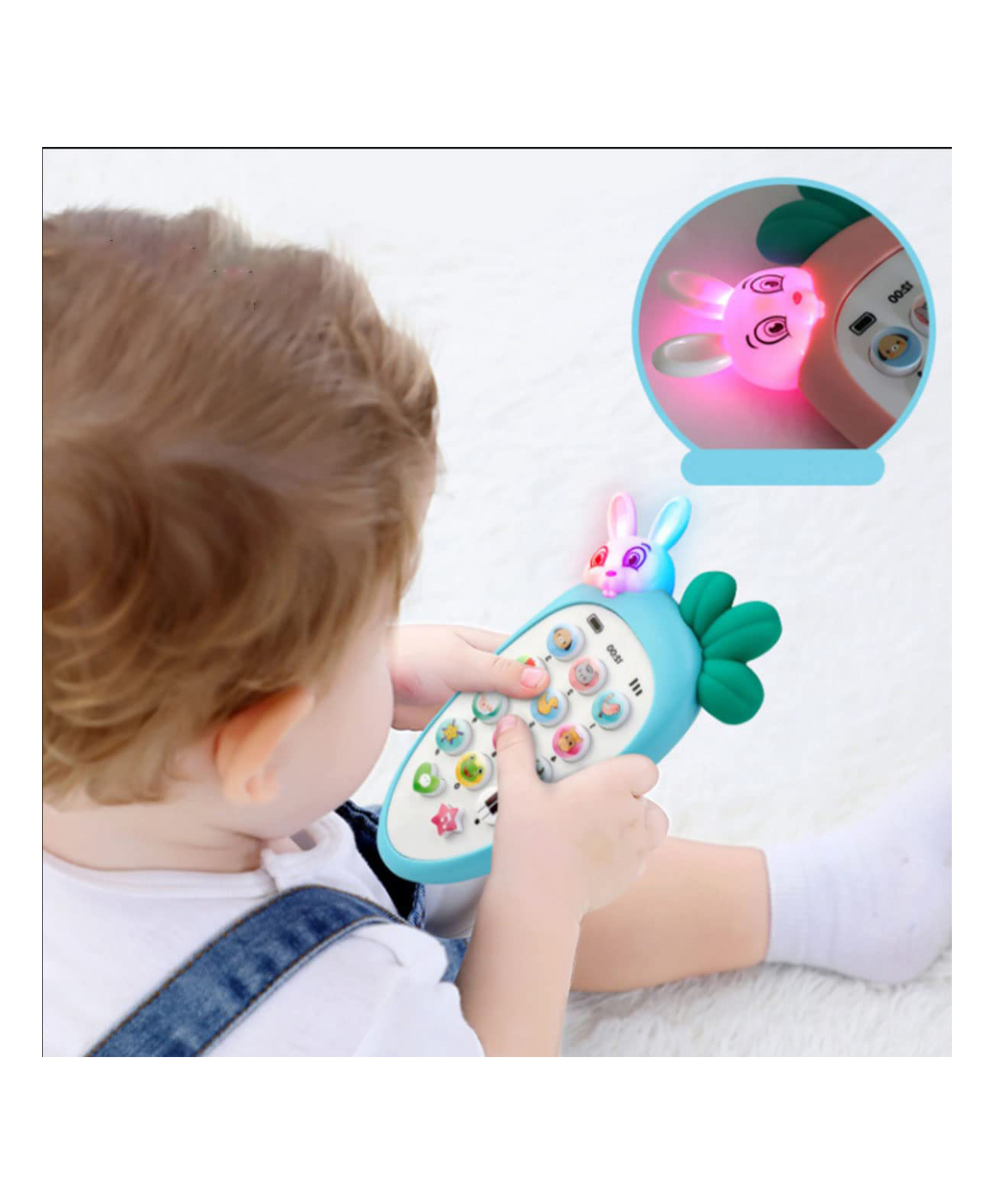 SANJARY Smart Musical Sound Cordless Feature Intelligent Light Mobile Phone Toy With Upper Side Soft Silicone Rattle Battery 3AA Battery Inculde Pack of 1 (Colour May Vary)-picture-15