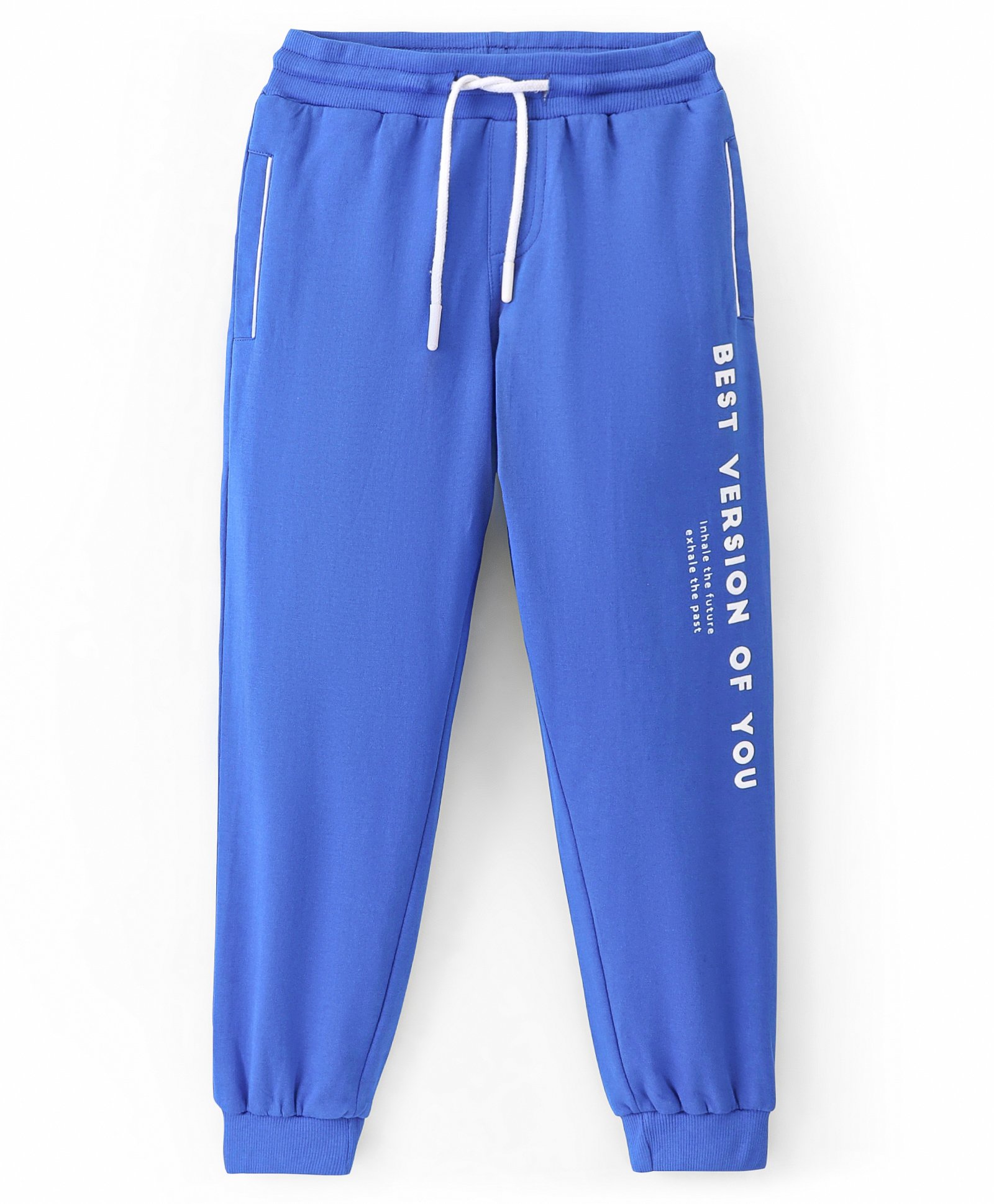 Pine Kids Cotton Knitted Full Length Track Pant with Text Print - Blue-picture-19