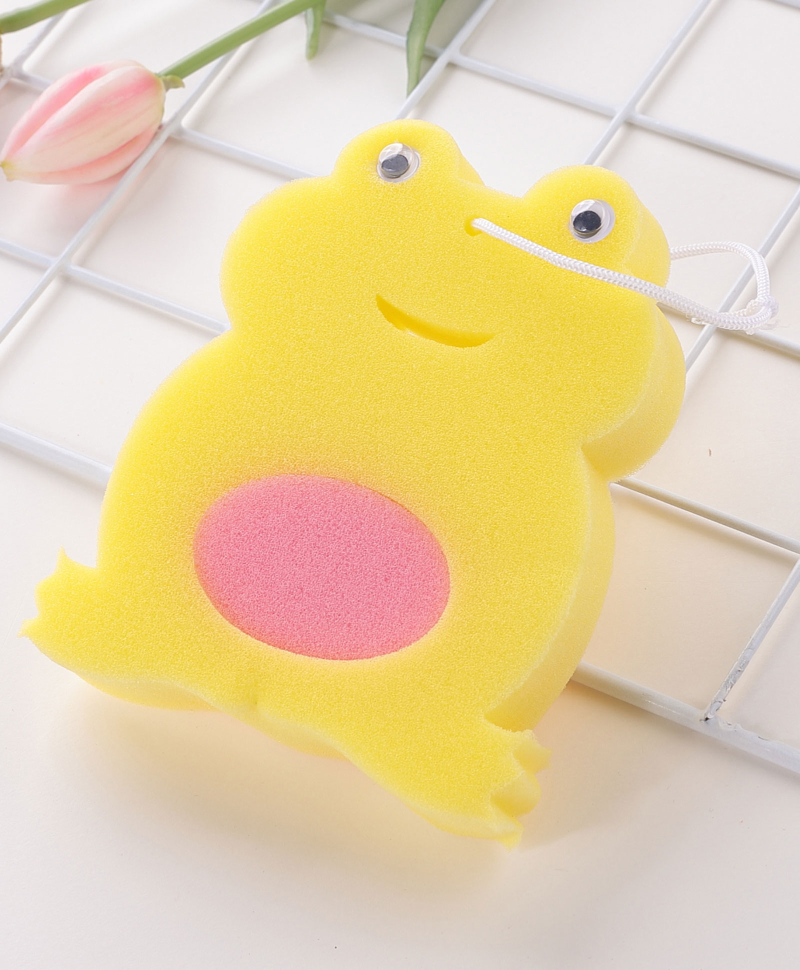 fab n funky Frog Shaped Bath Loofah - Pink & Yellow-picture-24