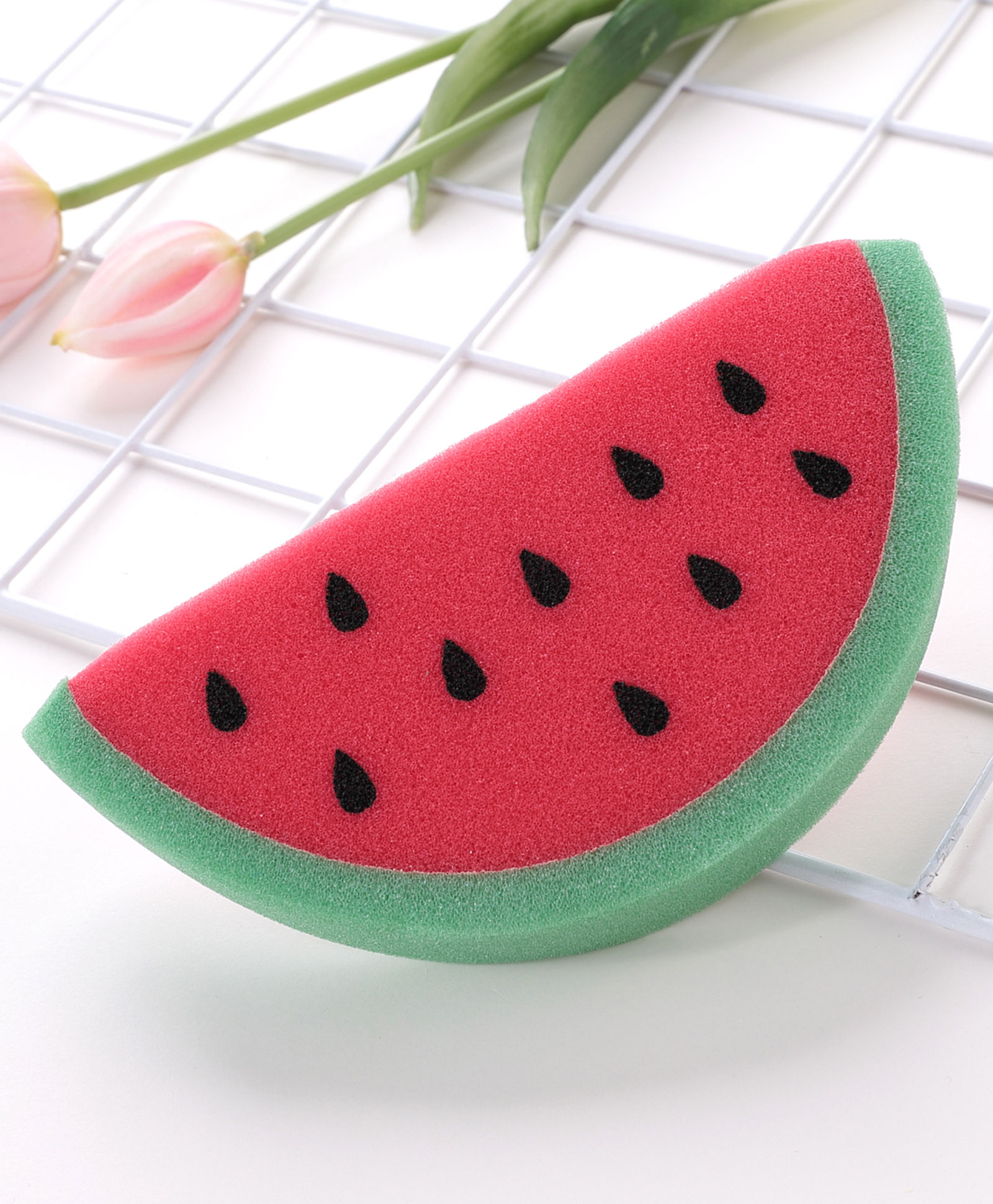 Watermelon Shaped Bath Sponge- Red-image-49
