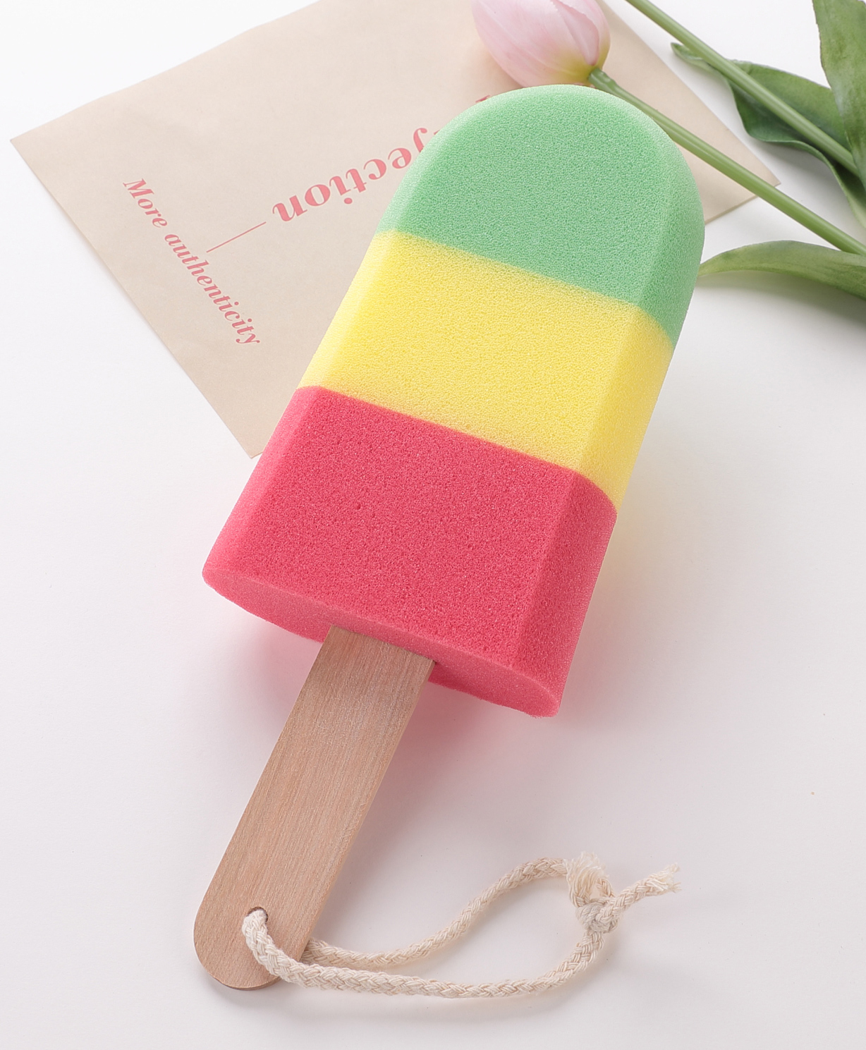 Popsicle Shaped Bath Sponge - Multicolor-image-34