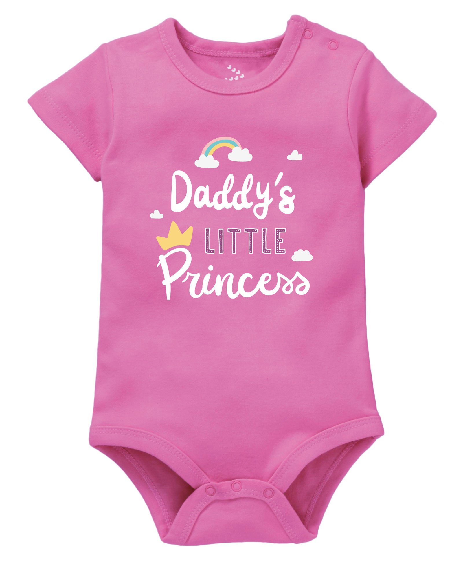 Zeezeezoo Half Sleeves Fathers Day Theme Daddy's Princess Printed Onesie - Pink-picture-18