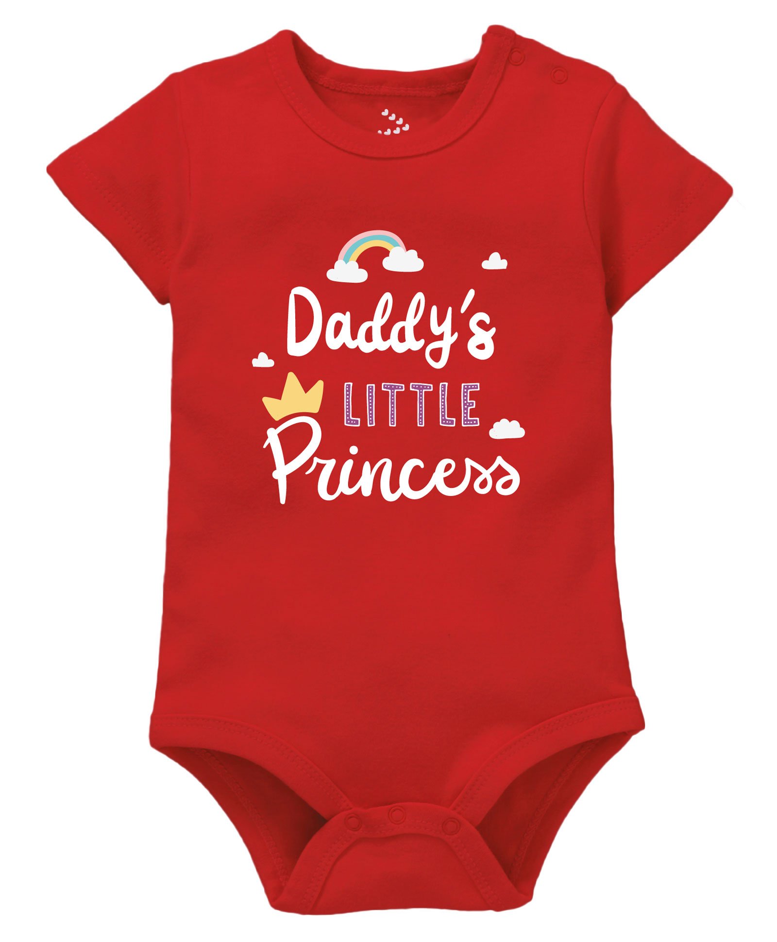 Zeezeezoo Half Sleeves Fathers Day Theme Daddy's Princess Printed Onesie - Red-picture-7