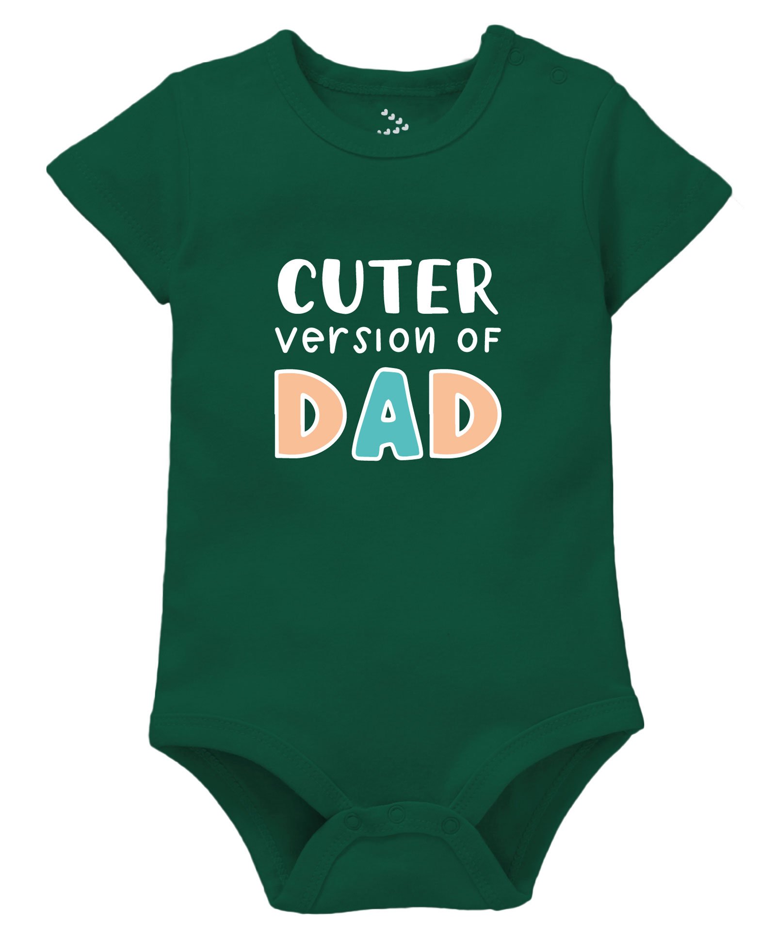 Zeezeezoo Half Sleeves Father & Baby Theme Cuter Version of DAD Printed Onesie - Forest Green-image-3