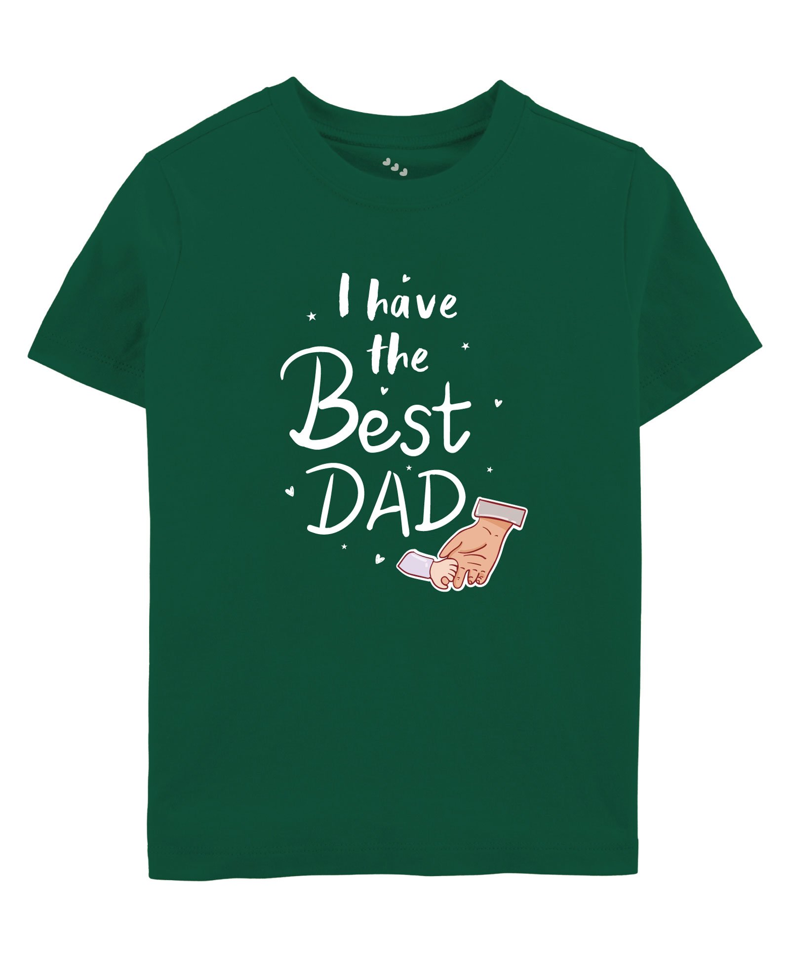 Zeezeezoo Fathers Day & Baby Theme Half Sleeves I Have The Best Dad Printed Tee - Forest Green-picture-23