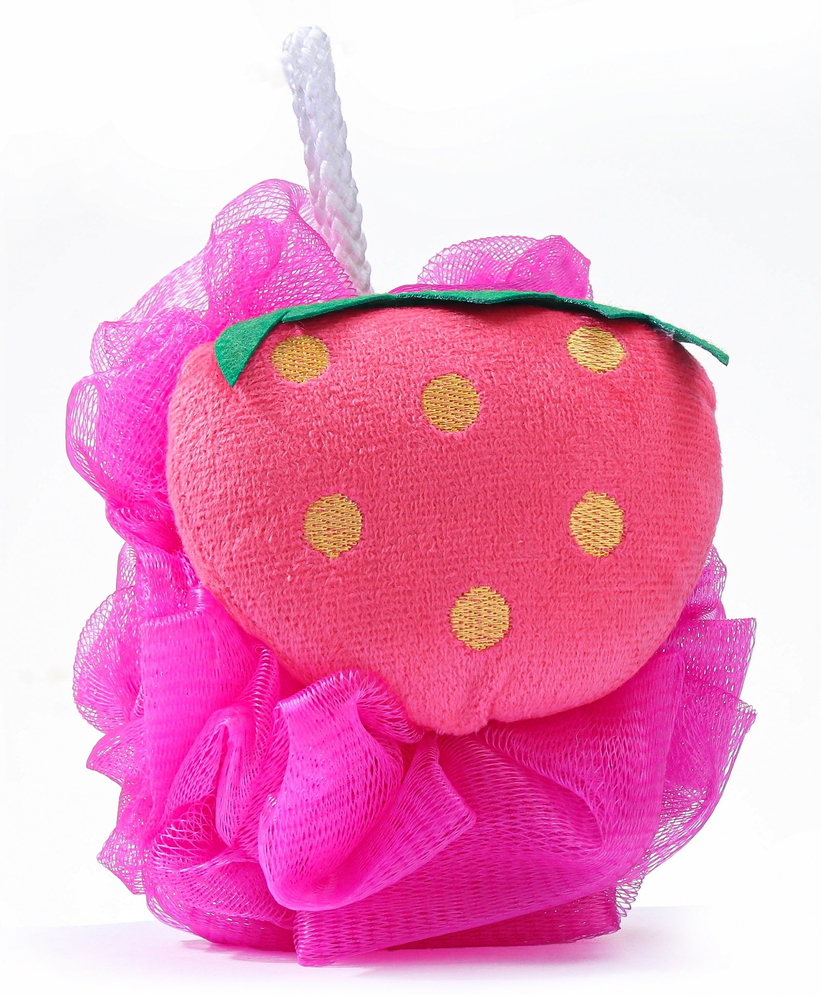 fab n funky Baby Bath Loofah With Strawberry Applique -Pink-picture-30