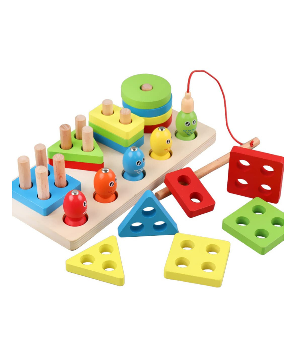 Kidology Shape Sorting Board & Wooden Toddler Fishing Toys- Multicolour-image-34