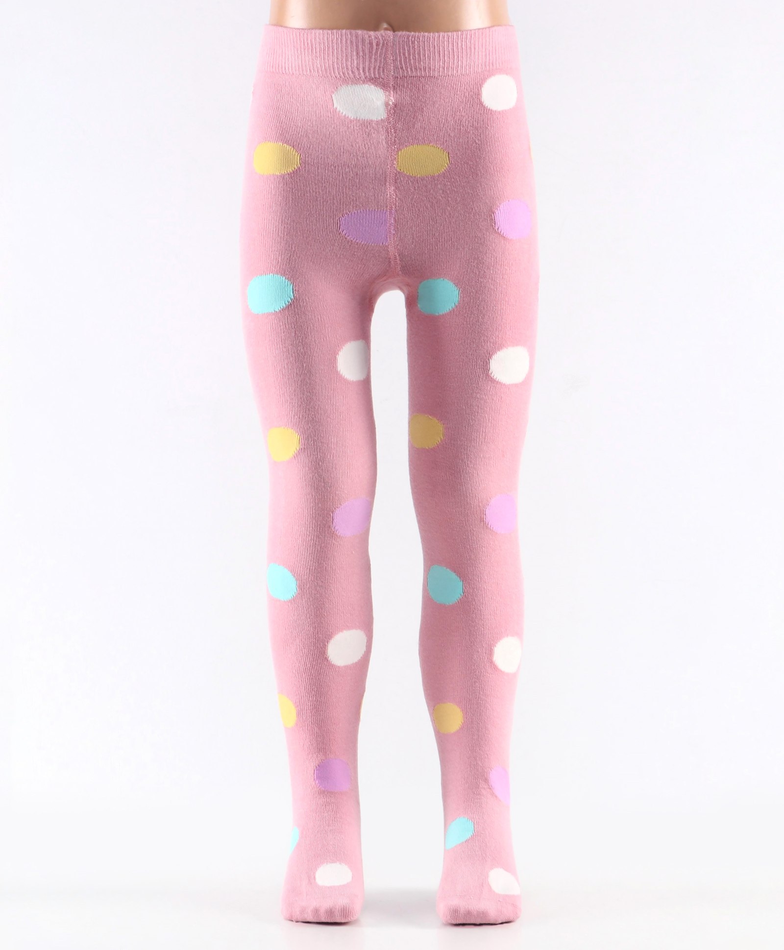 Mustang Full Length Cotton Footed Tights with Circle Design - Pink-image-37