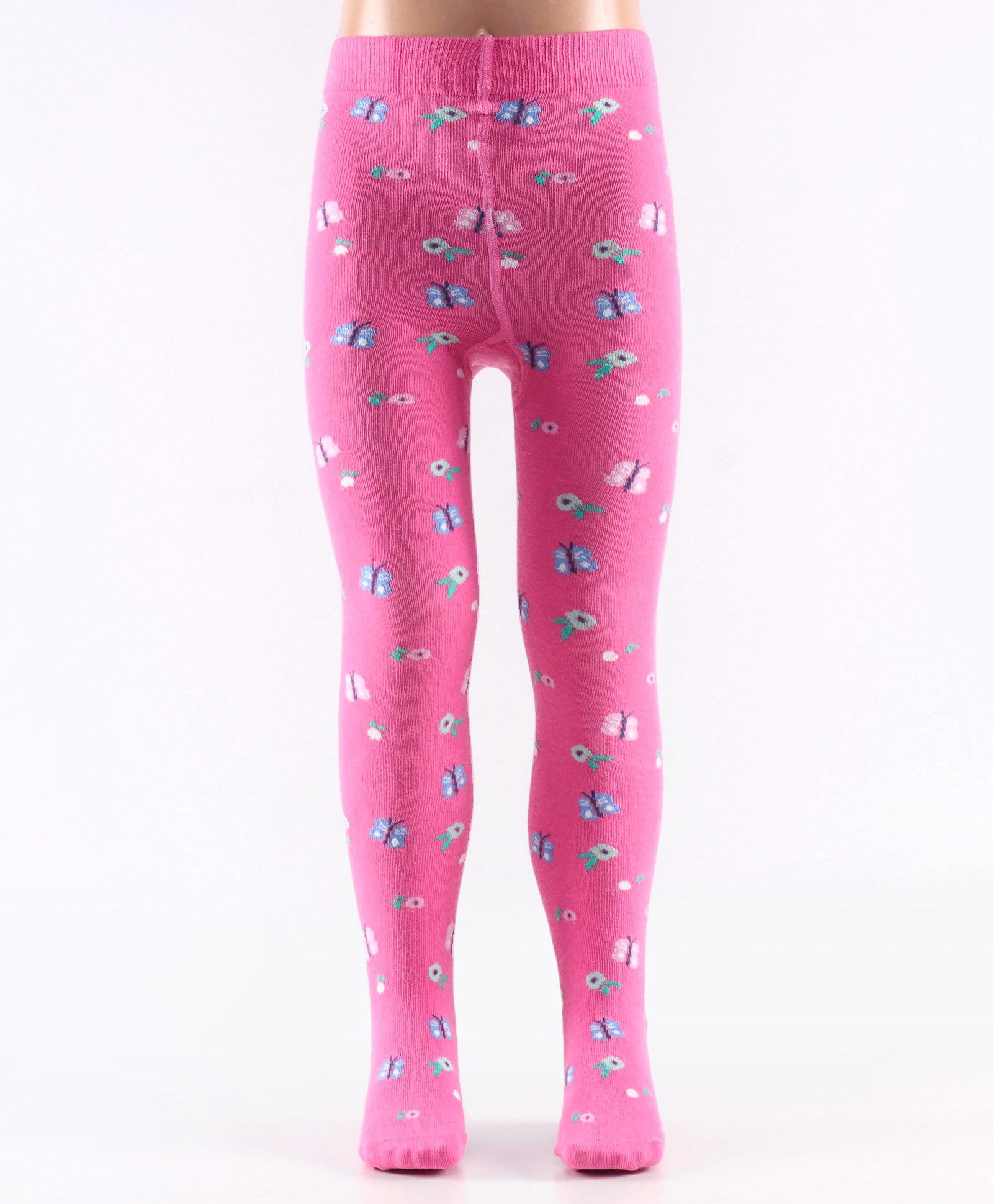 Mustang Full Length Cotton Footed Tights with Butterfly Design - Fuchsia-picture-17