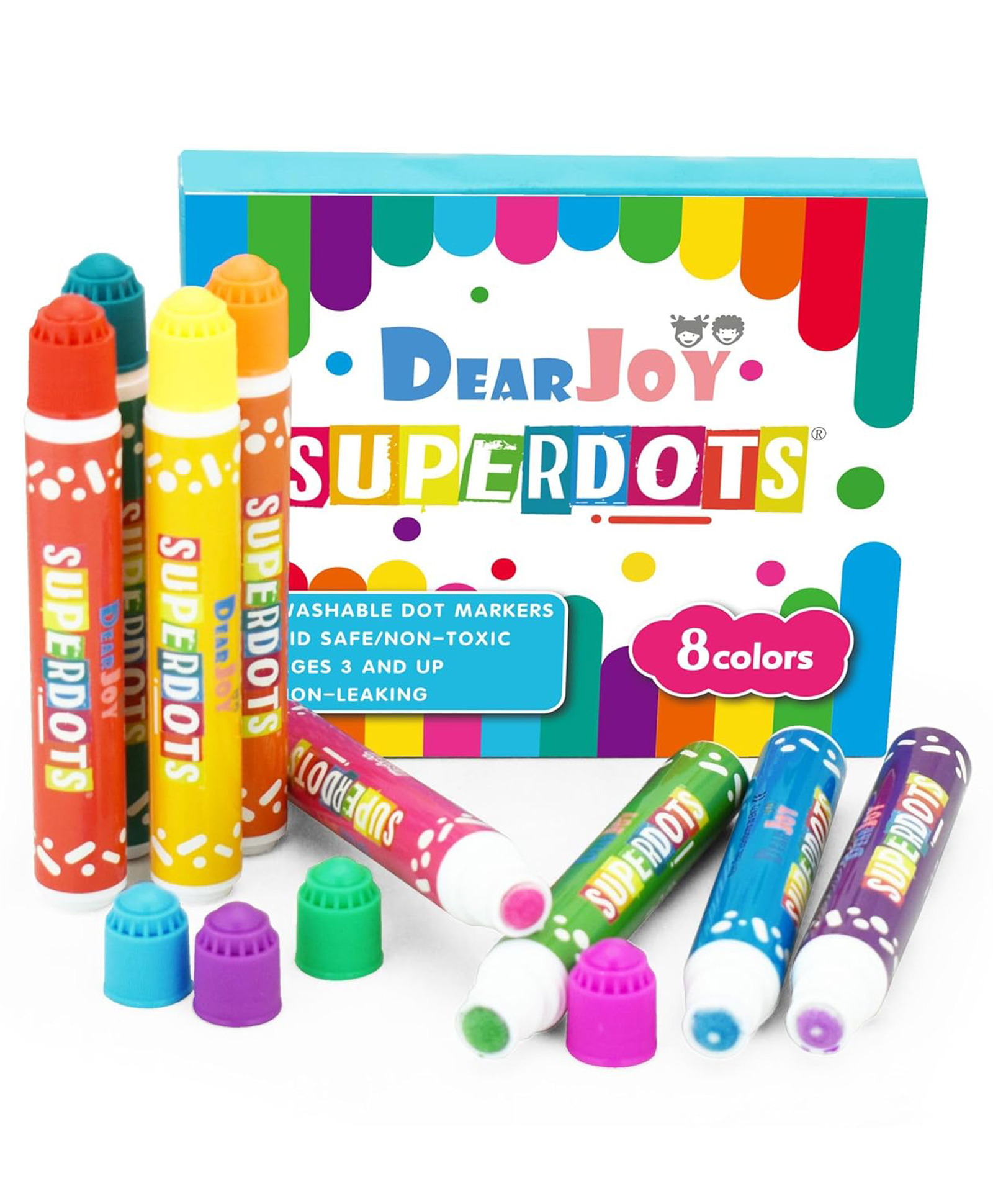 DearJoy Super Dot Markers Multicolor - 8 Pieces-picture-0
