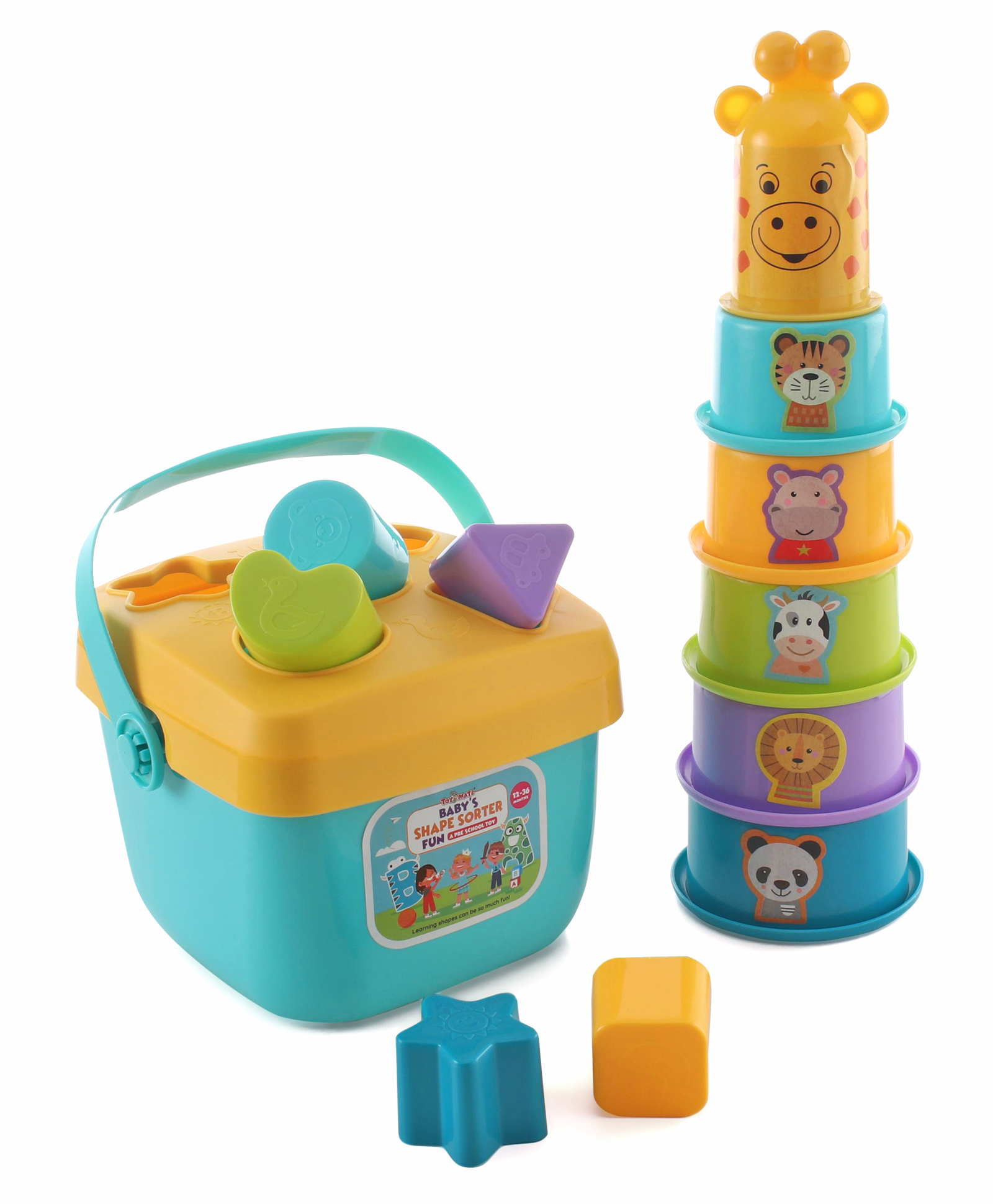 Toymate Cuppy Shappy All in 1 Sorting Stacking Toy Games - Multicolour