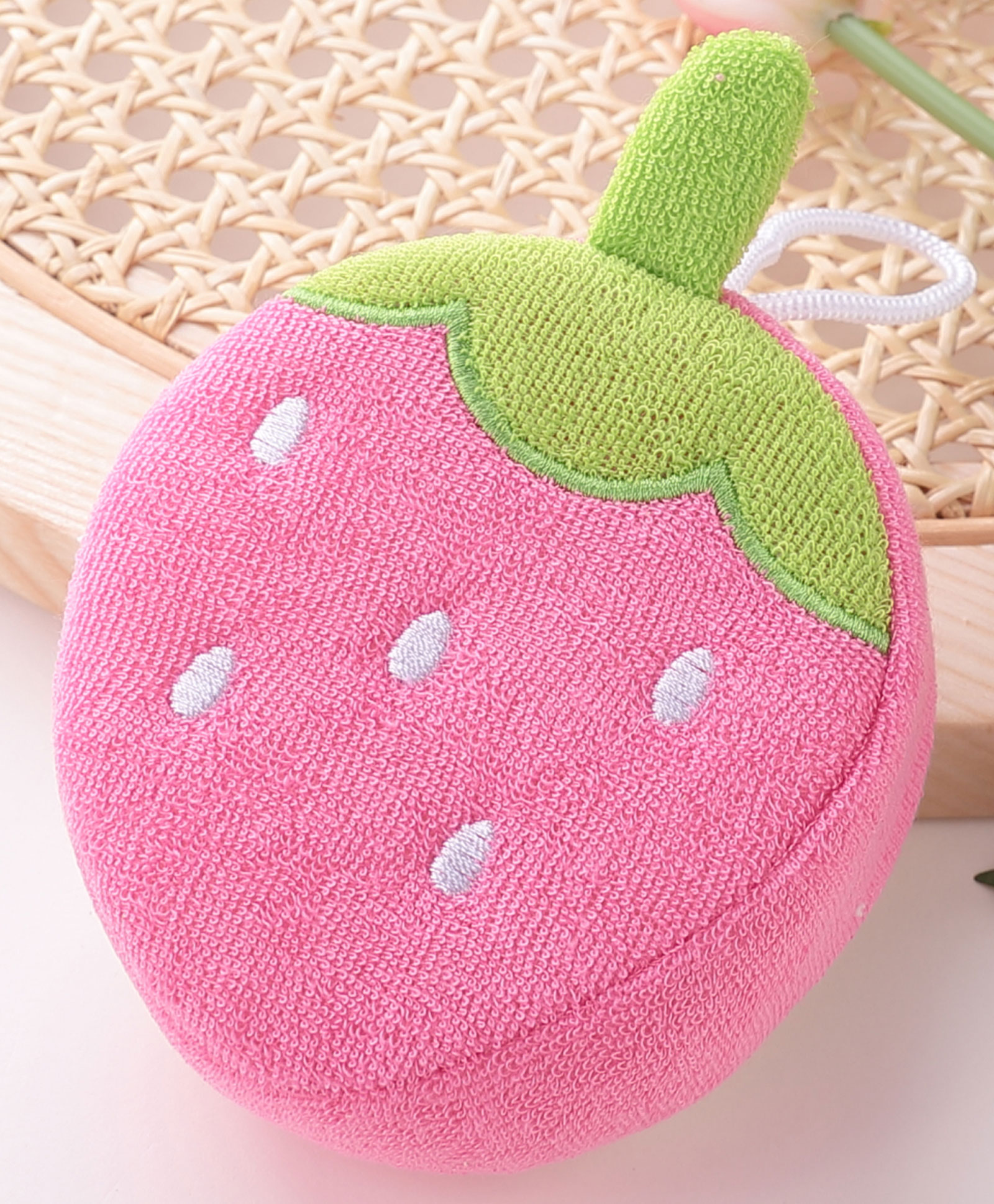 Strawberry Shaped Bath Sponge- Pink-image-8