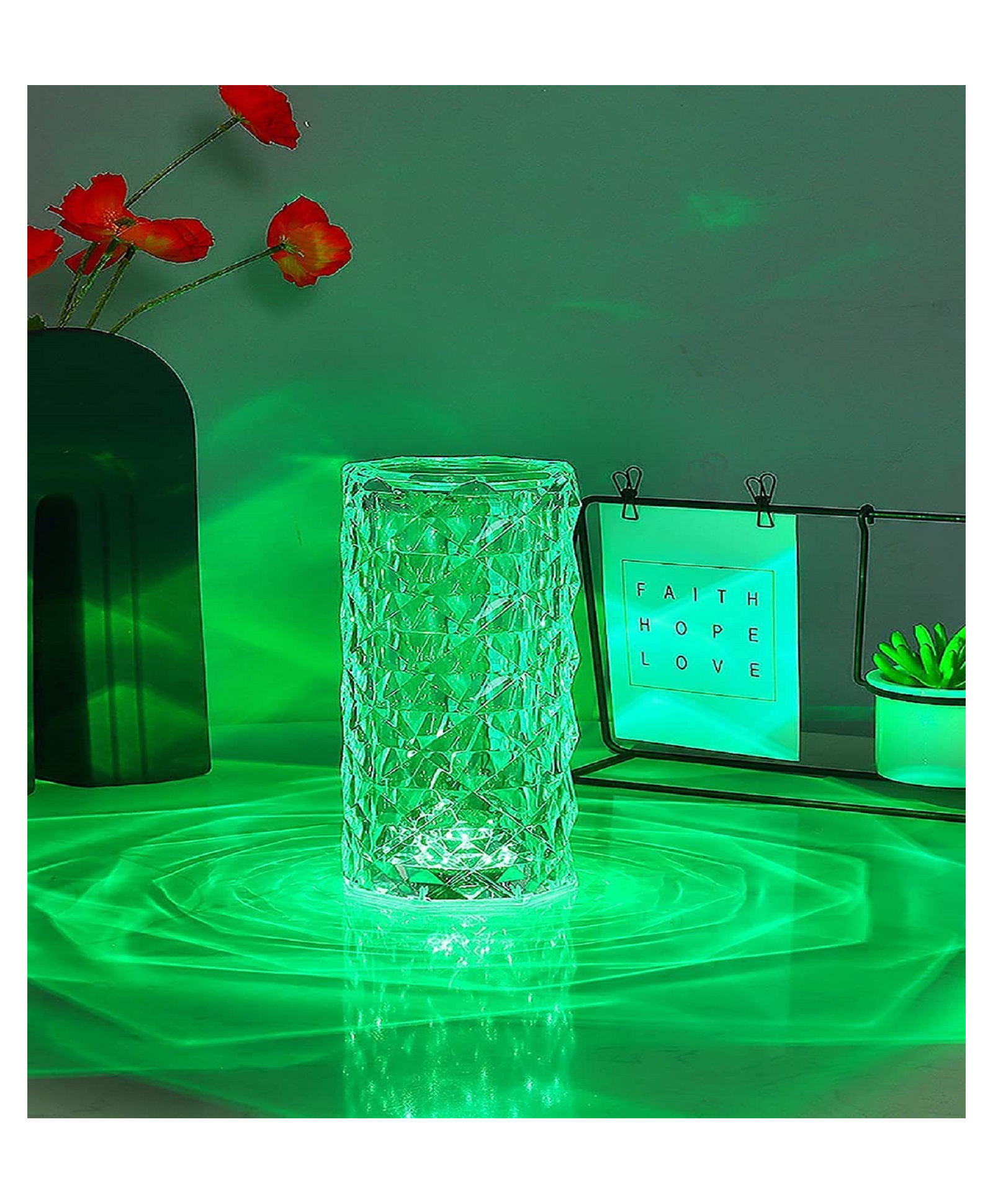 Chocozone 16 Color Changing Crystal Diamond Table Lamp - Multicolor-image-3