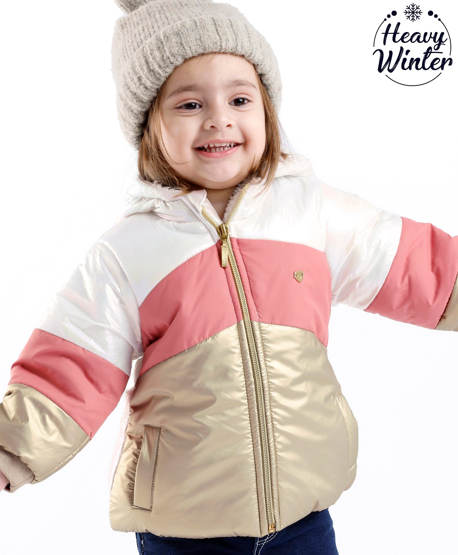 Babyoye Full Sleeves Padded Sherpa Lined Jacket With Hood - Multicolour-image-25