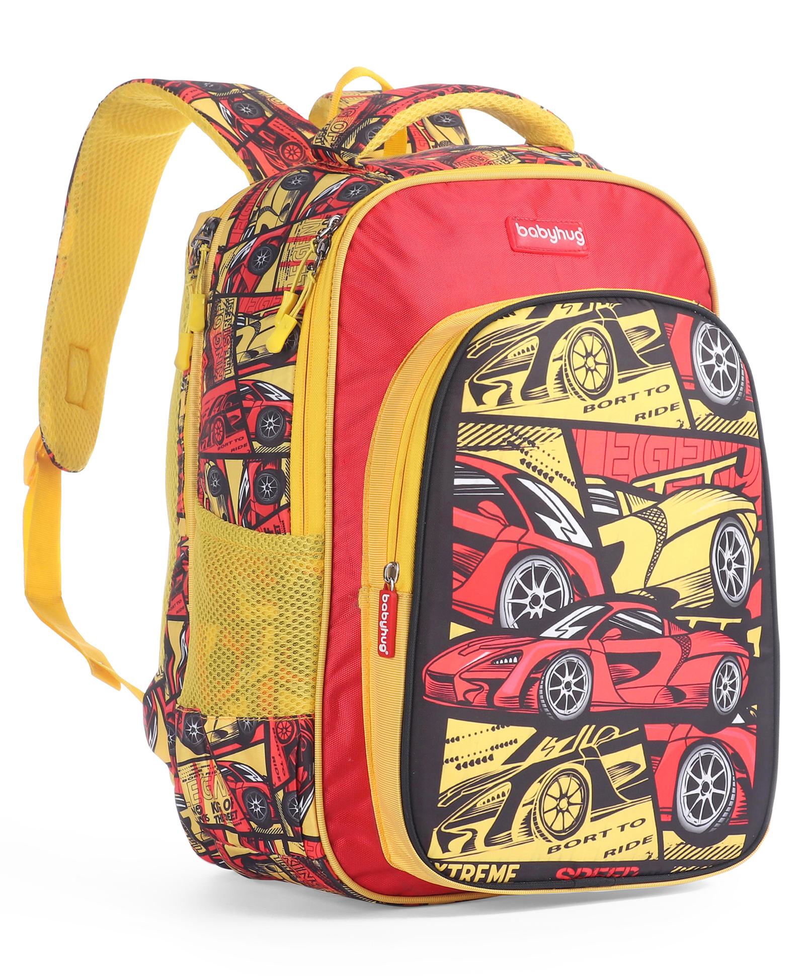 Babyhug School Backpack Extreme Speed Car Multicolor - 17 Inches-image-4