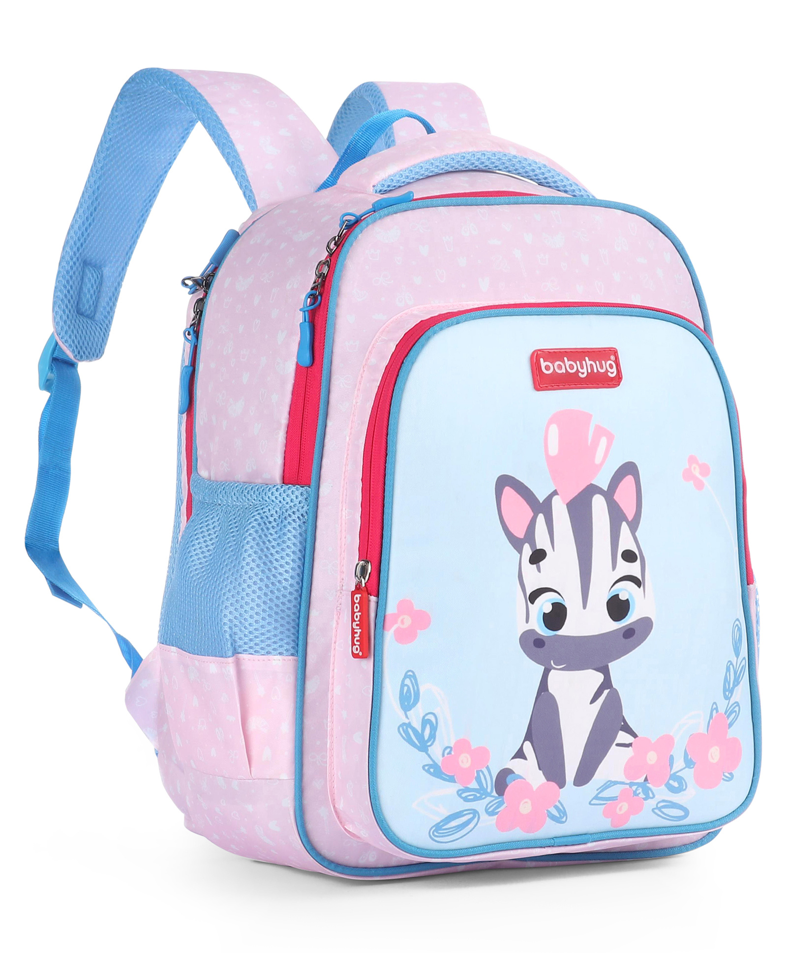 Babyhug Zebra Print School Backpack Pink - Height 16 Inches-image-36