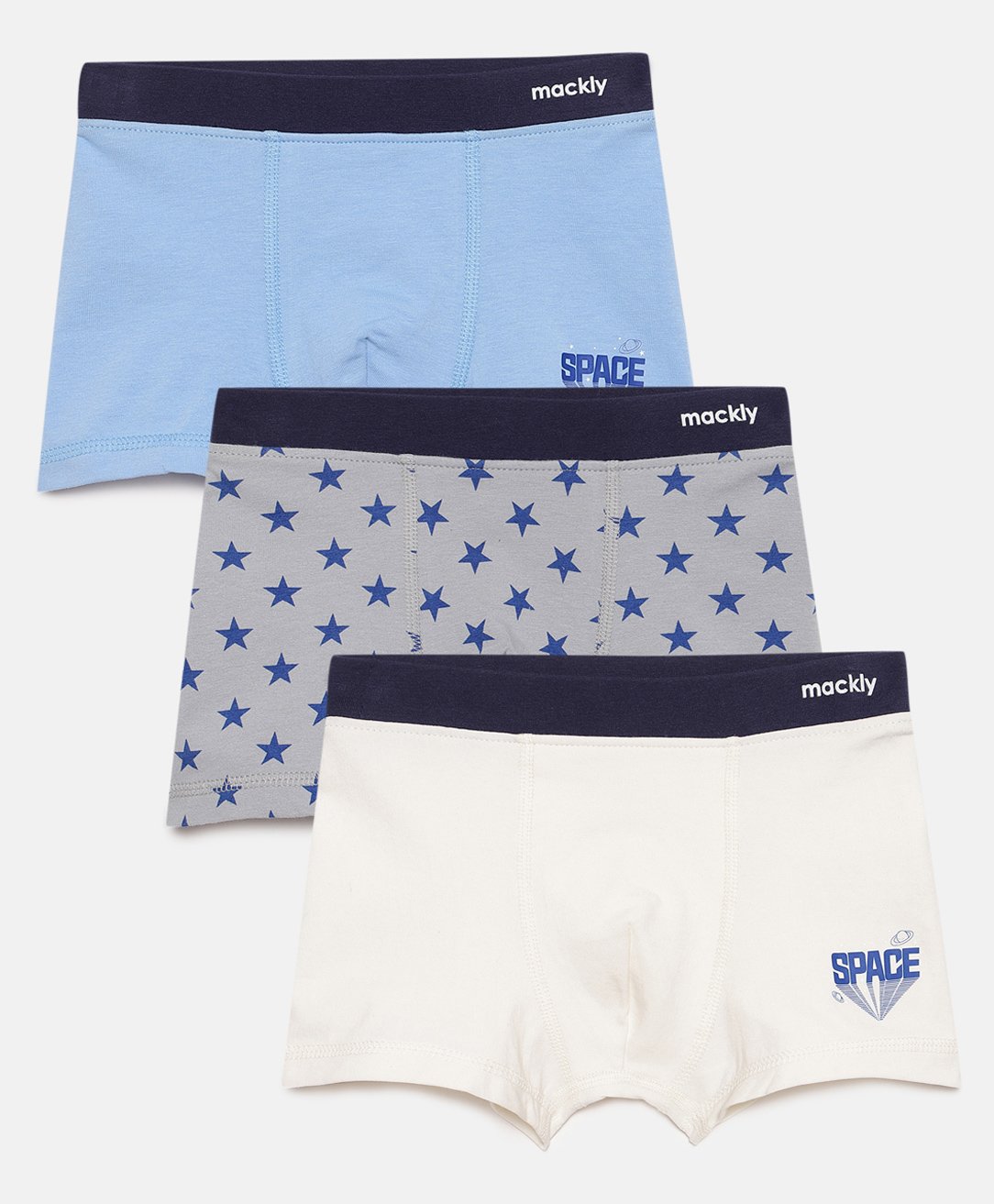 Mackly Set Of 3 Star & Space Printed Boxer Briefs - Grey & Blue-picture-16